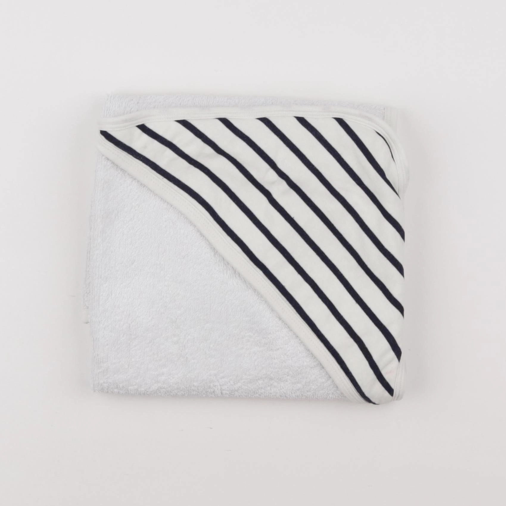 Petit Bateau - cape de bain blanc, bleu - 0/18 mois