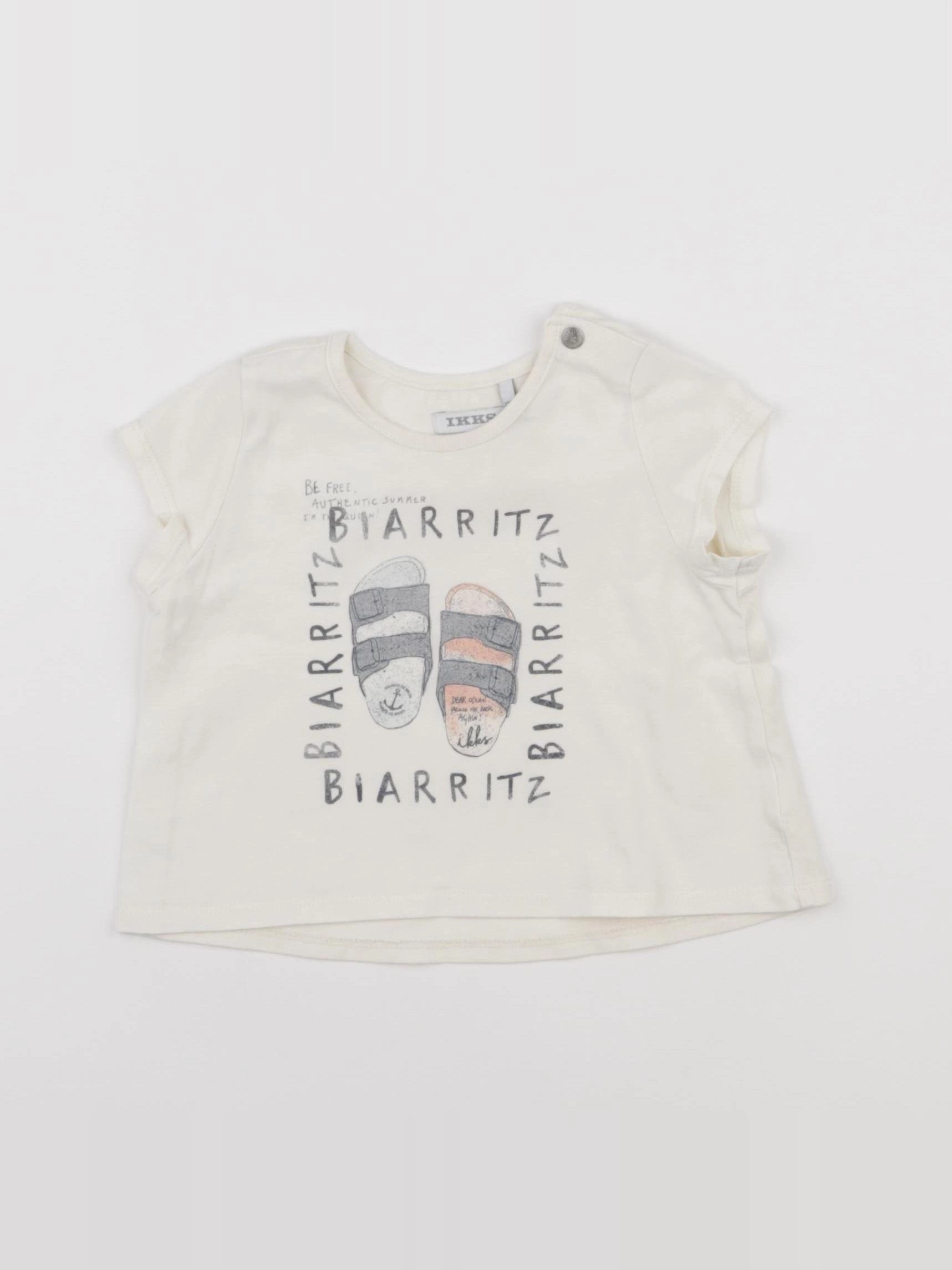 IKKS - tee-shirt beige - 12 mois