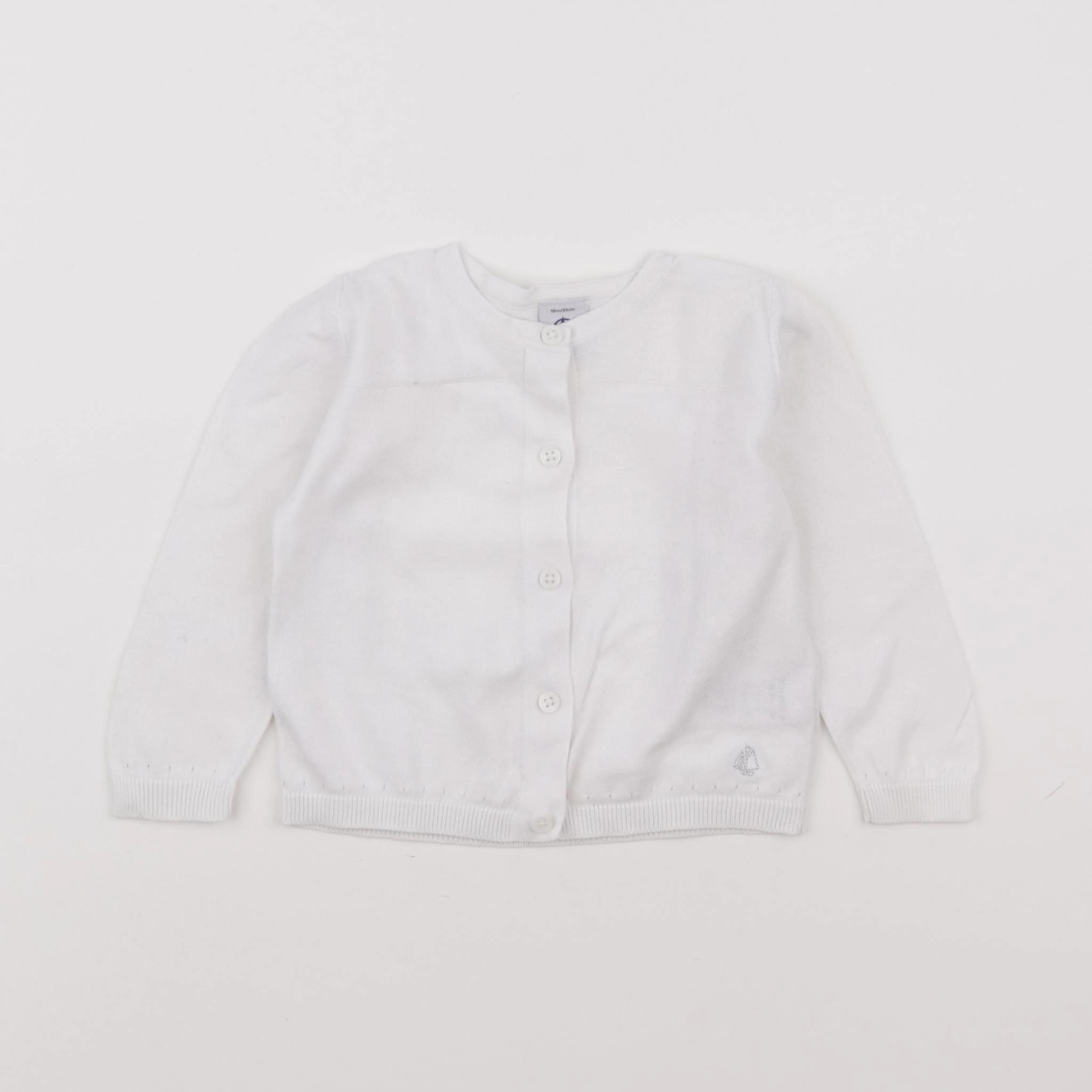 Petit Bateau - gilet blanc - 18 mois