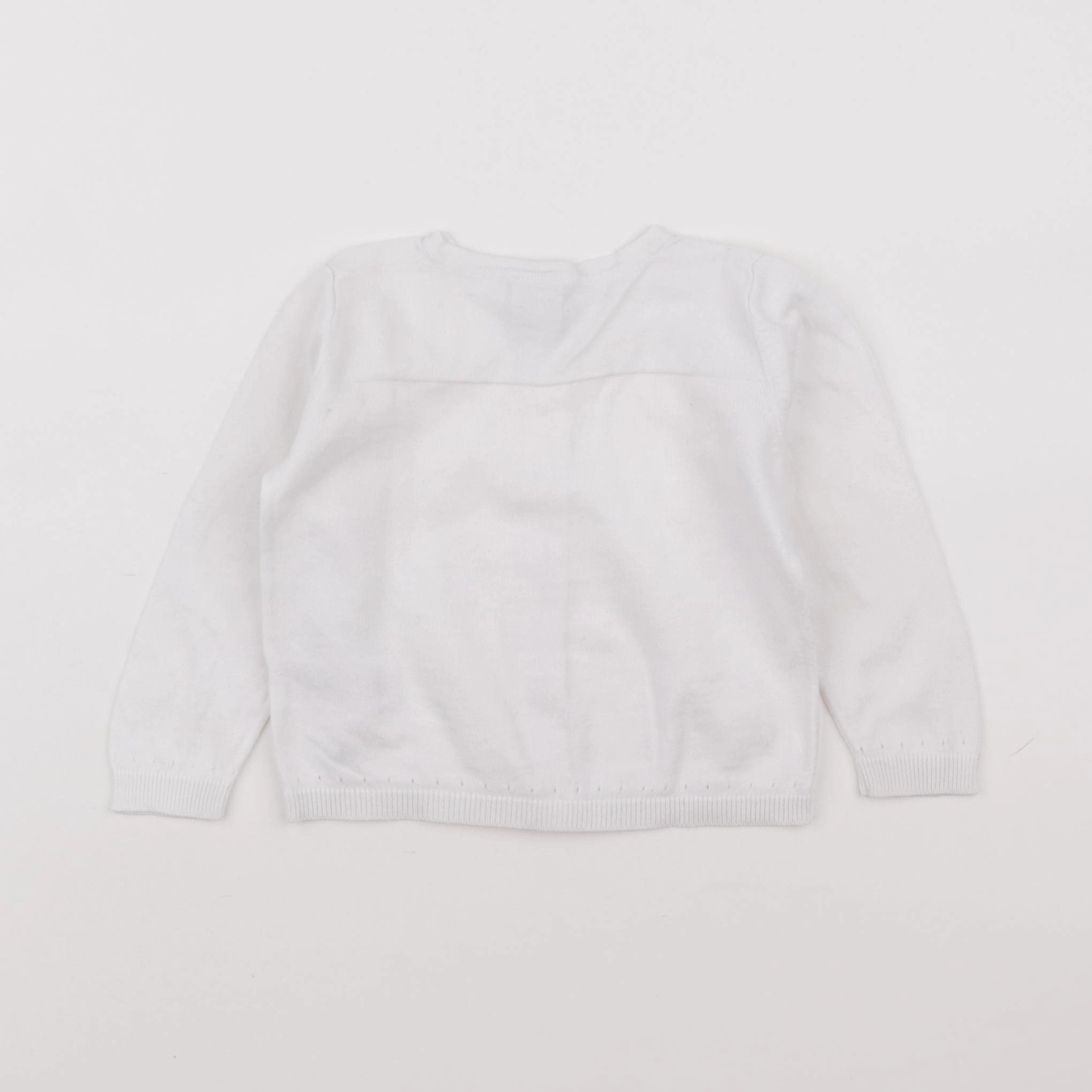 Petit Bateau - gilet blanc - 18 mois