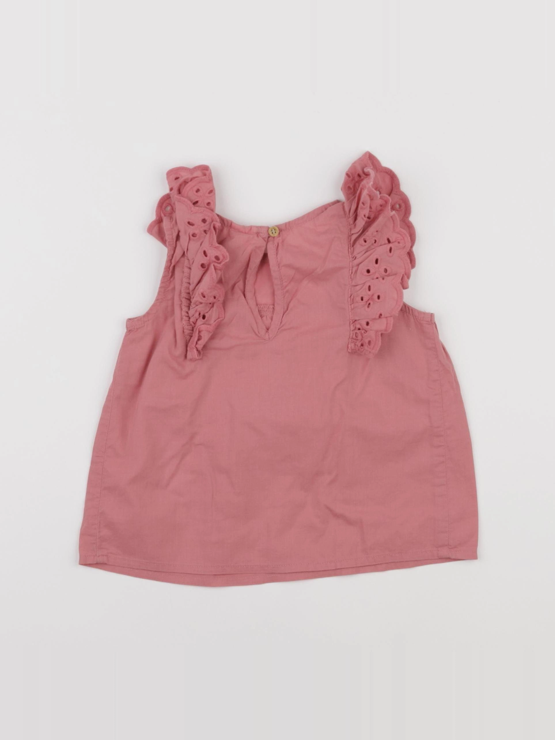 H&M - blouse rose - 6/9 mois