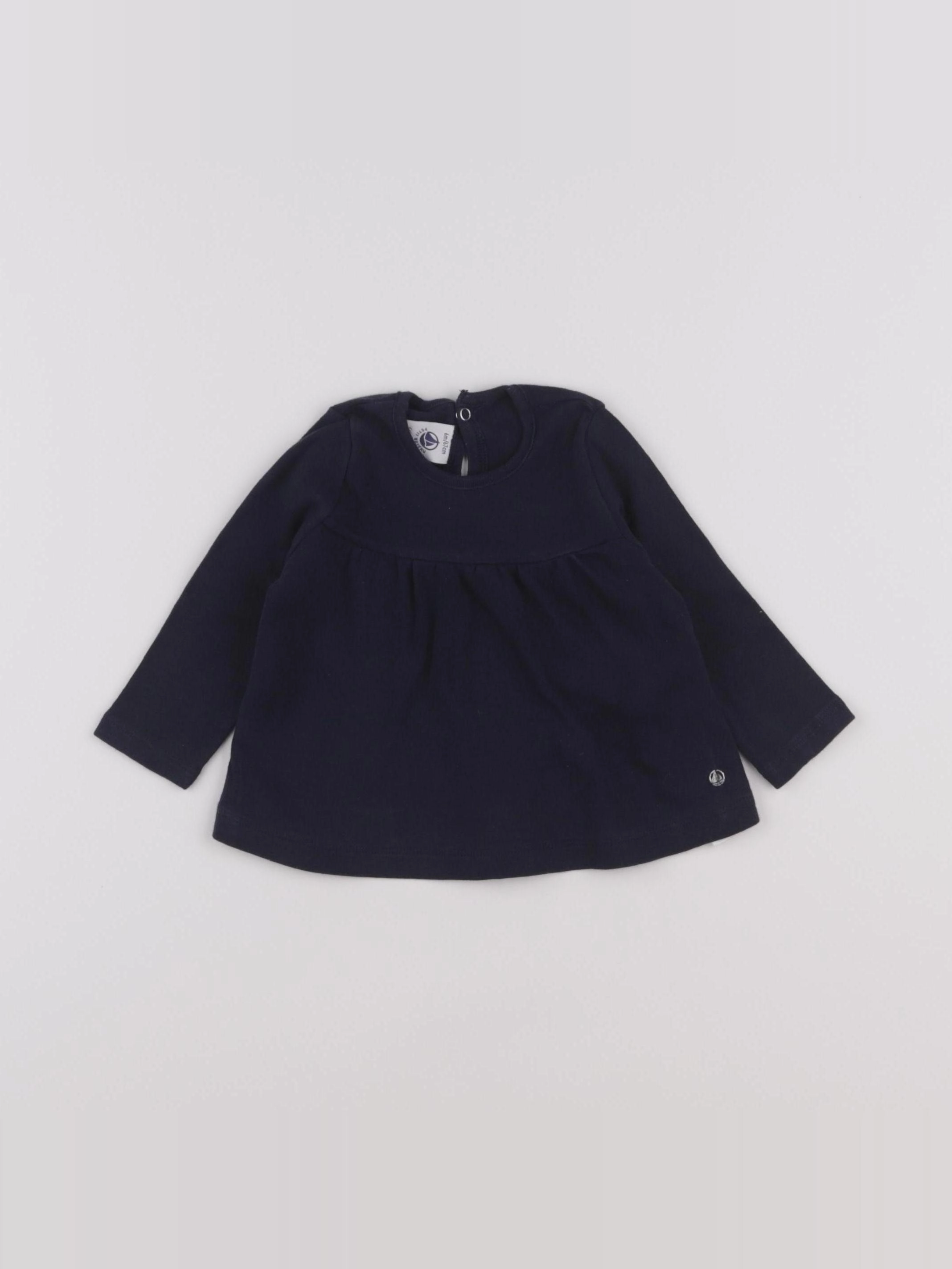 Petit Bateau - tee-shirt bleu - 6 mois