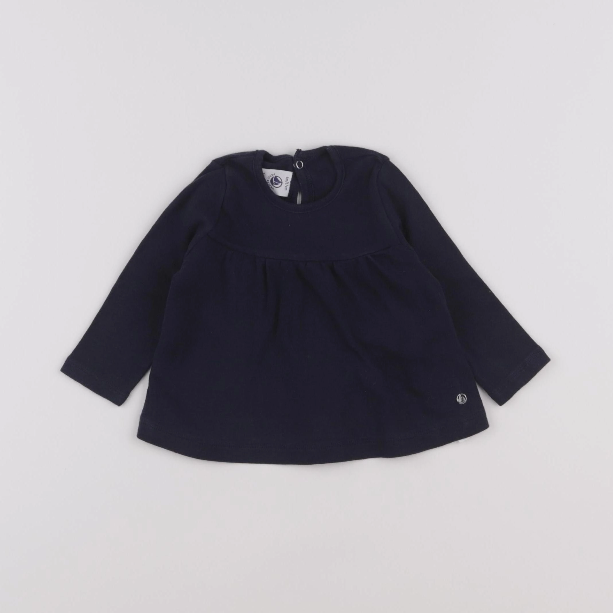 Petit Bateau - tee-shirt bleu - 6 mois