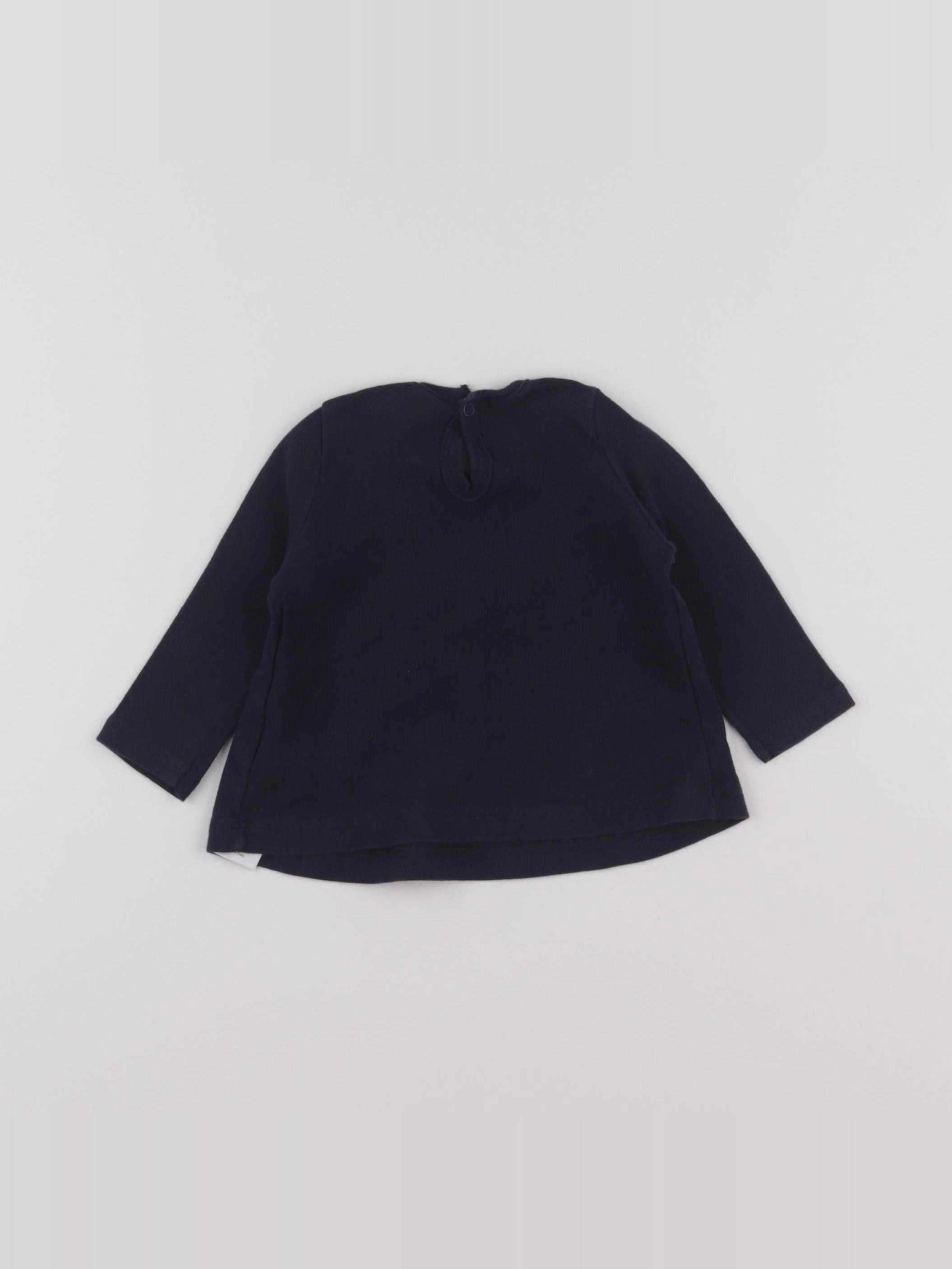 Petit Bateau - tee-shirt bleu - 6 mois