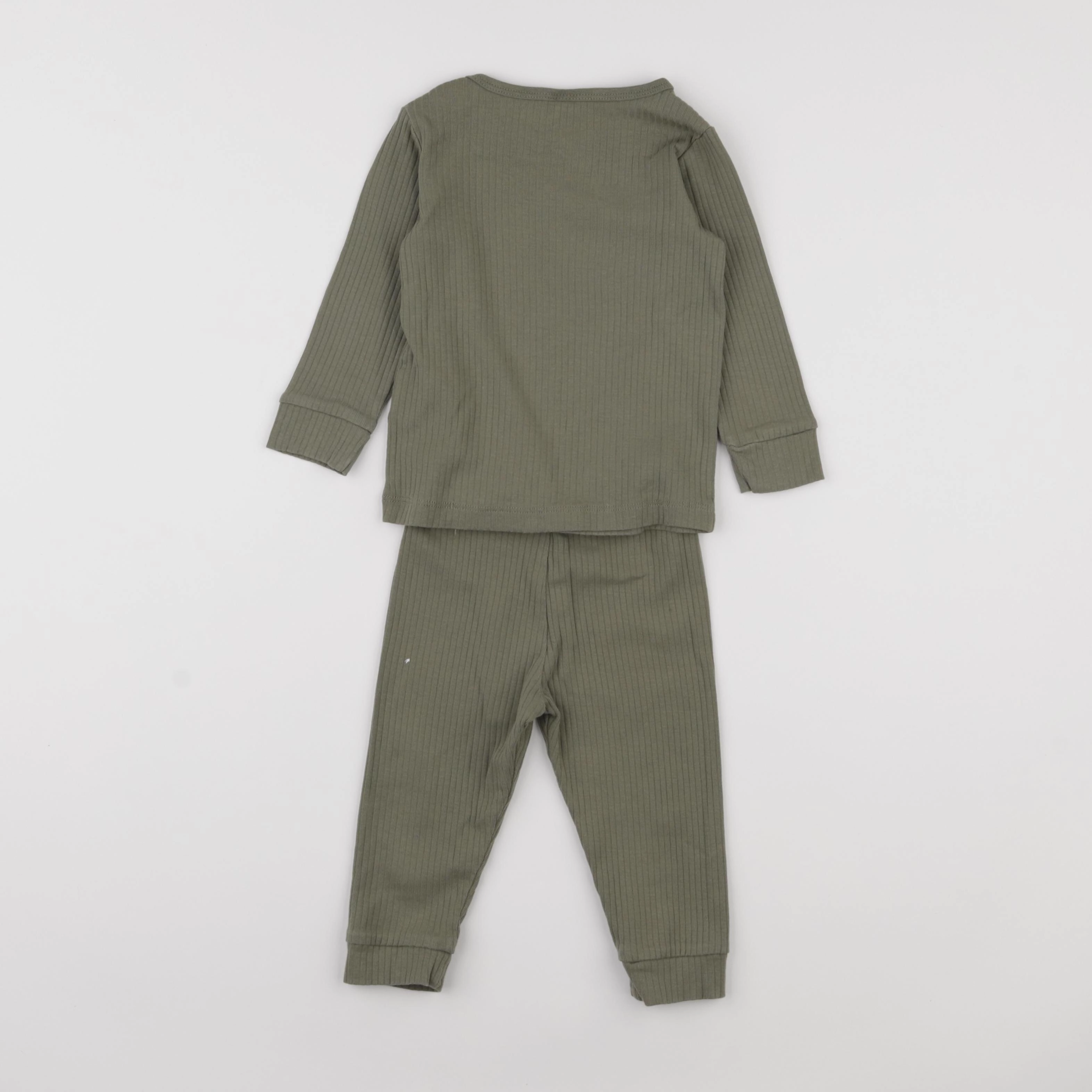 H&M - pyjama coton vert - 12 mois