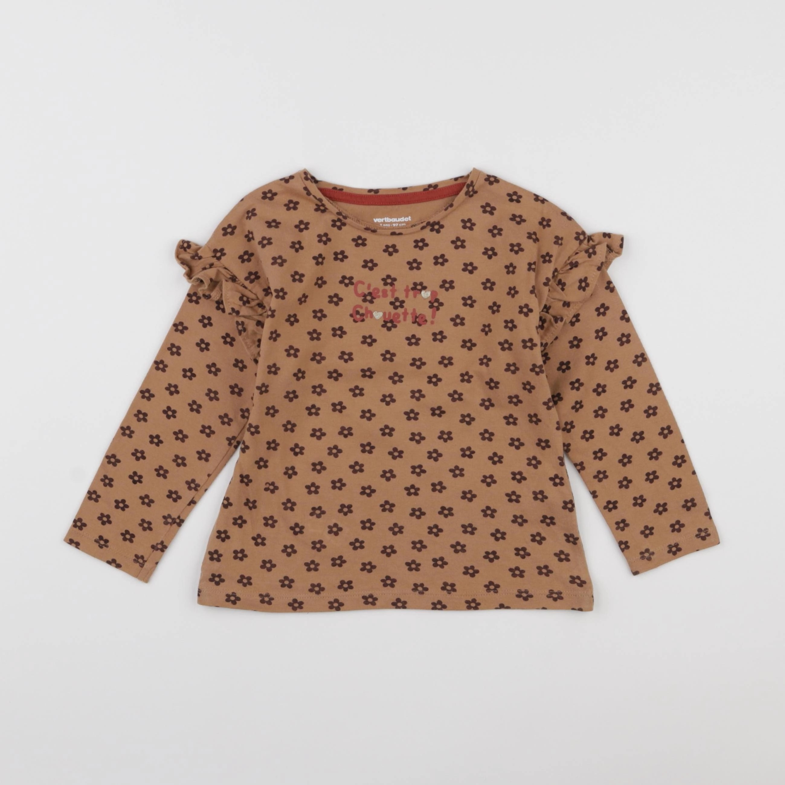 Vertbaudet - tee-shirt marron - 3 ans