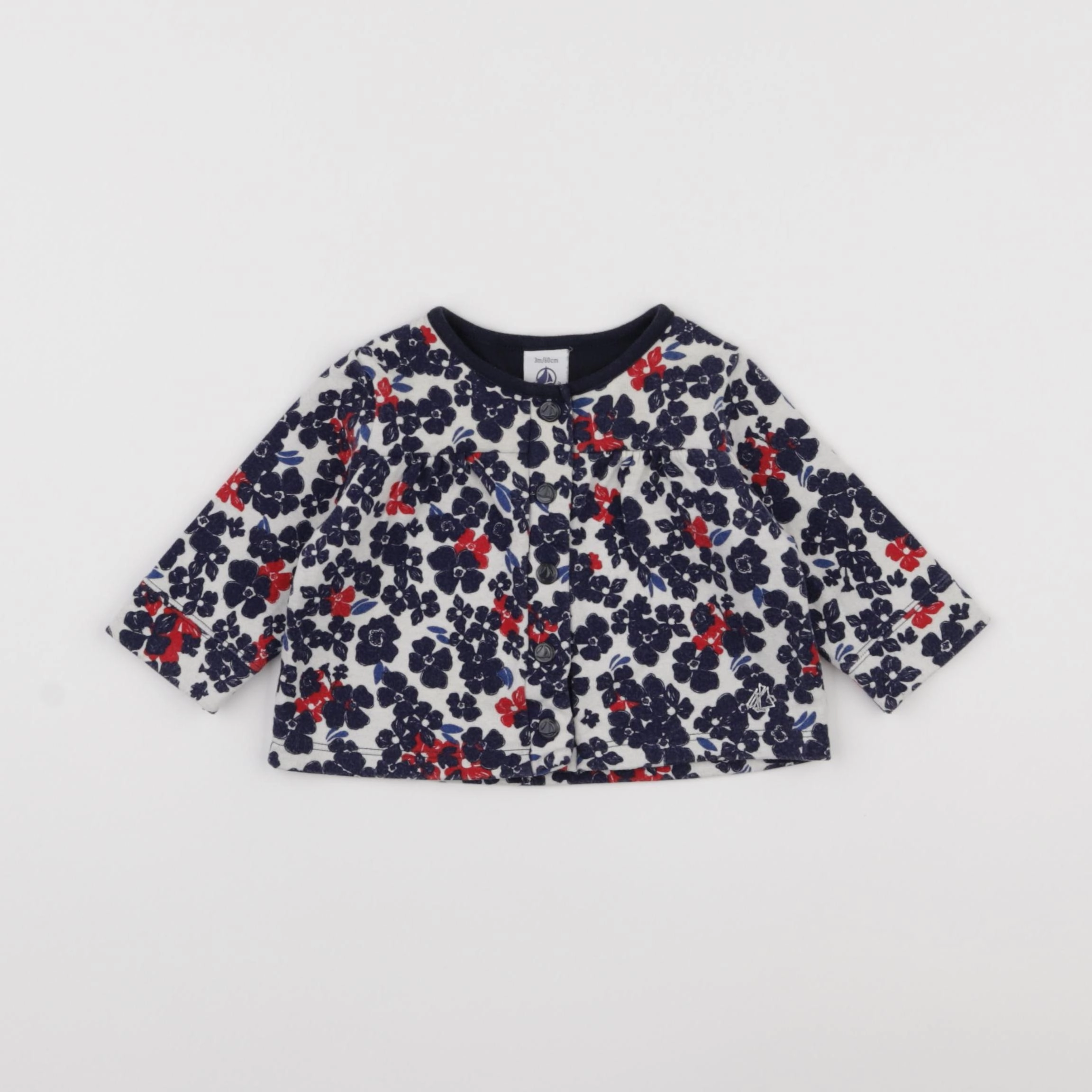 Petit Bateau - gilet bleu - 3 mois