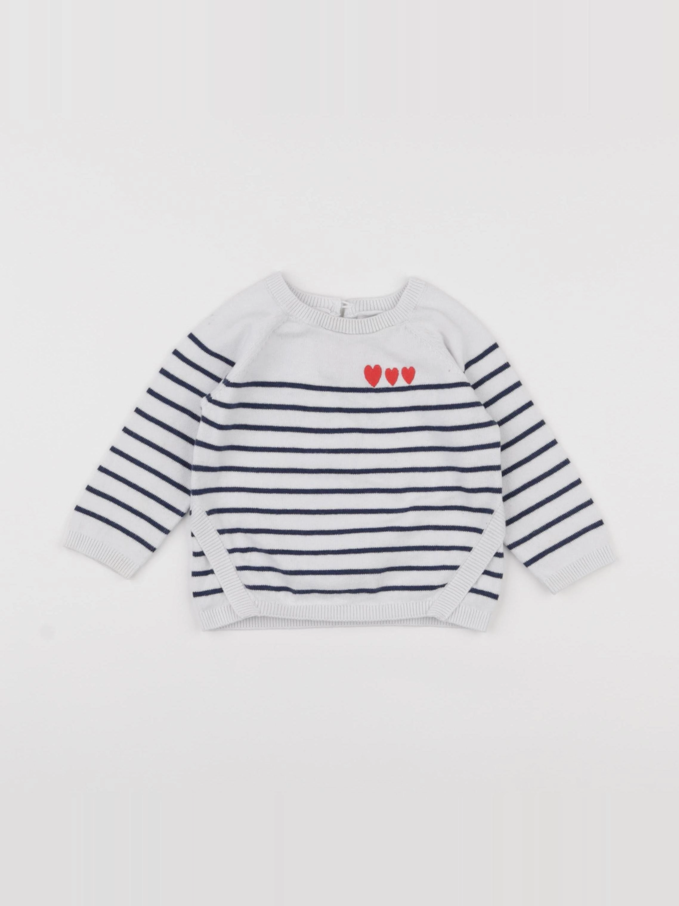 Vertbaudet - pull blanc - 12 mois