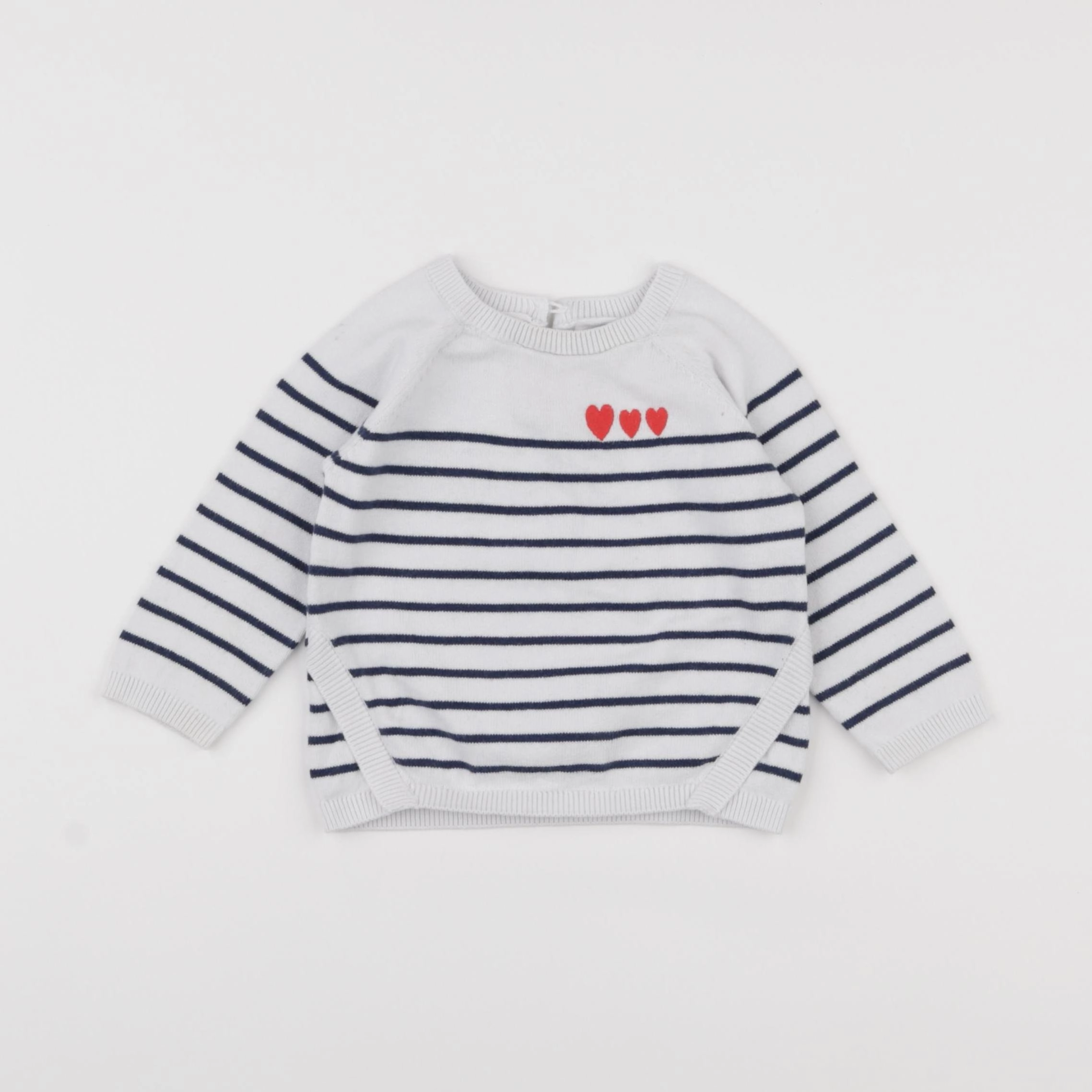 Vertbaudet - pull blanc - 12 mois