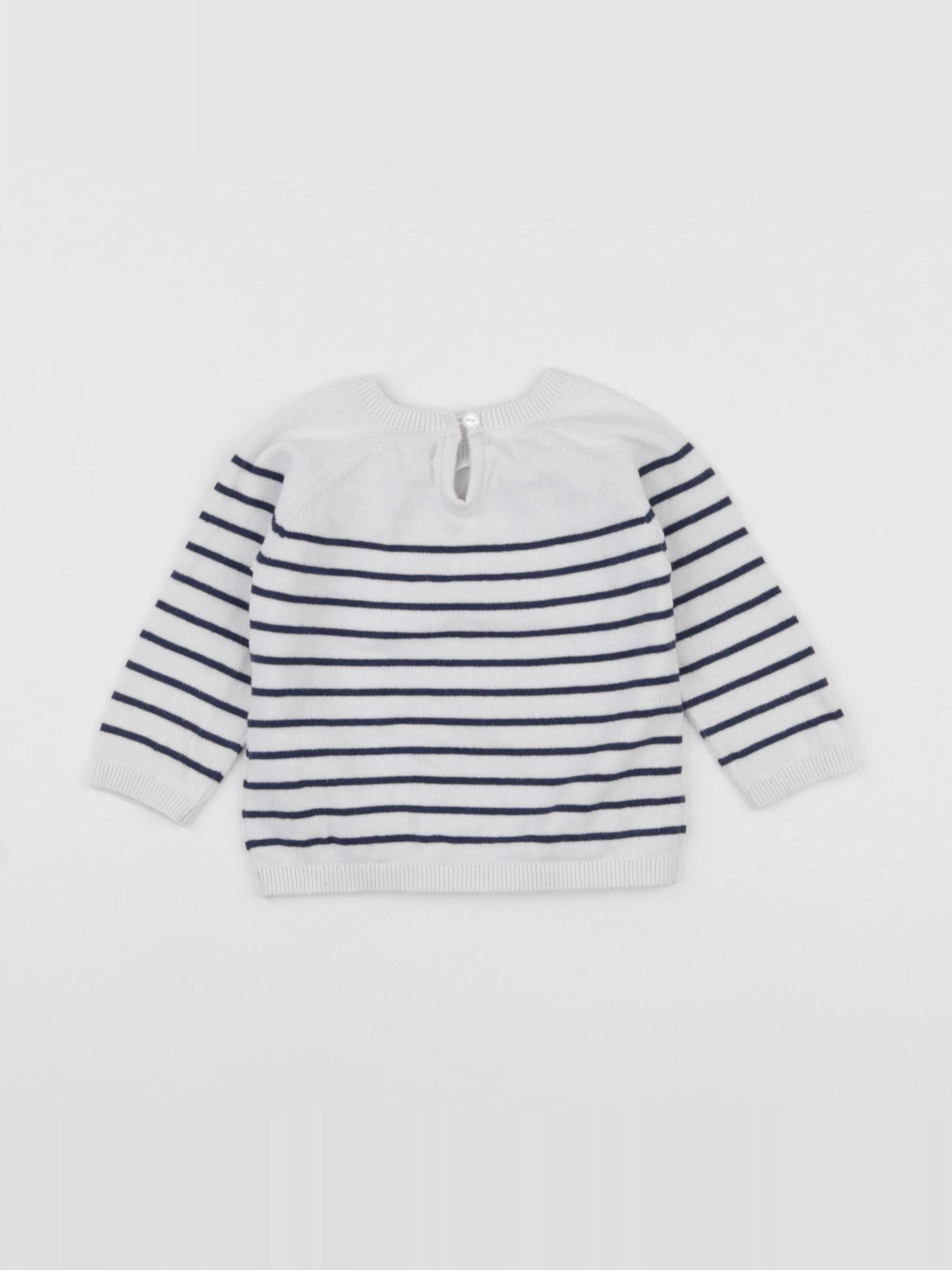 Vertbaudet - pull blanc - 12 mois