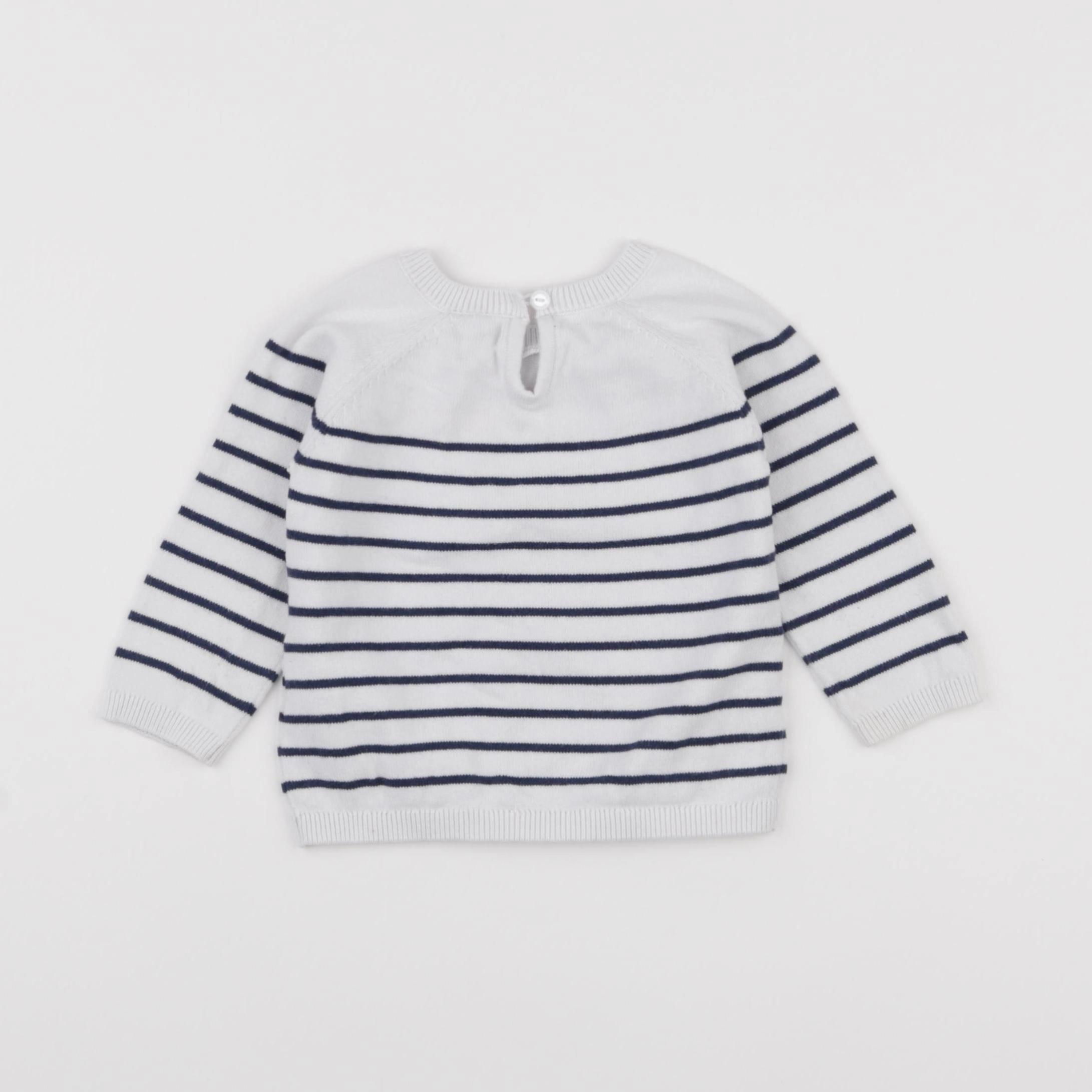 Vertbaudet - pull blanc - 12 mois