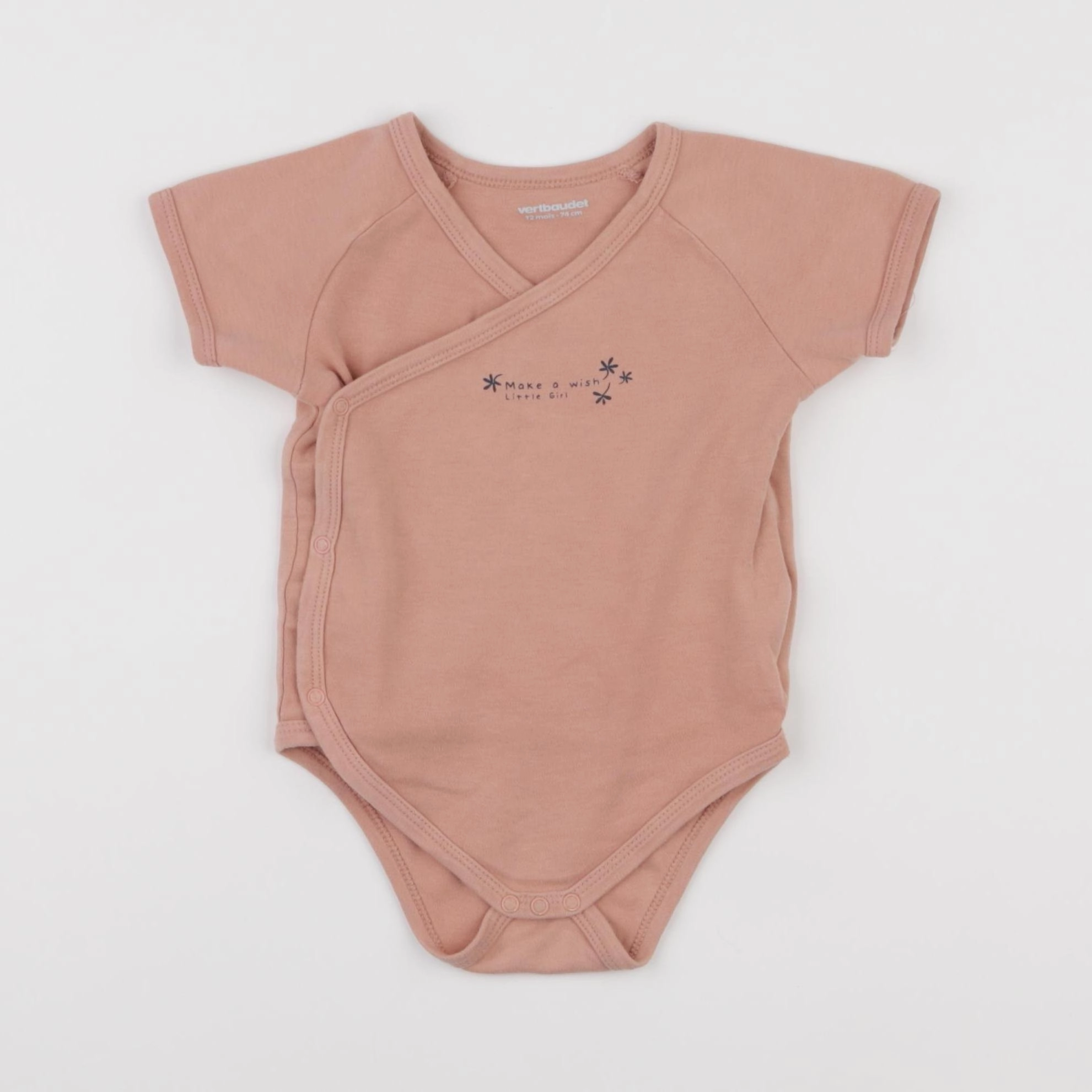 Vertbaudet - body rose - 12 mois
