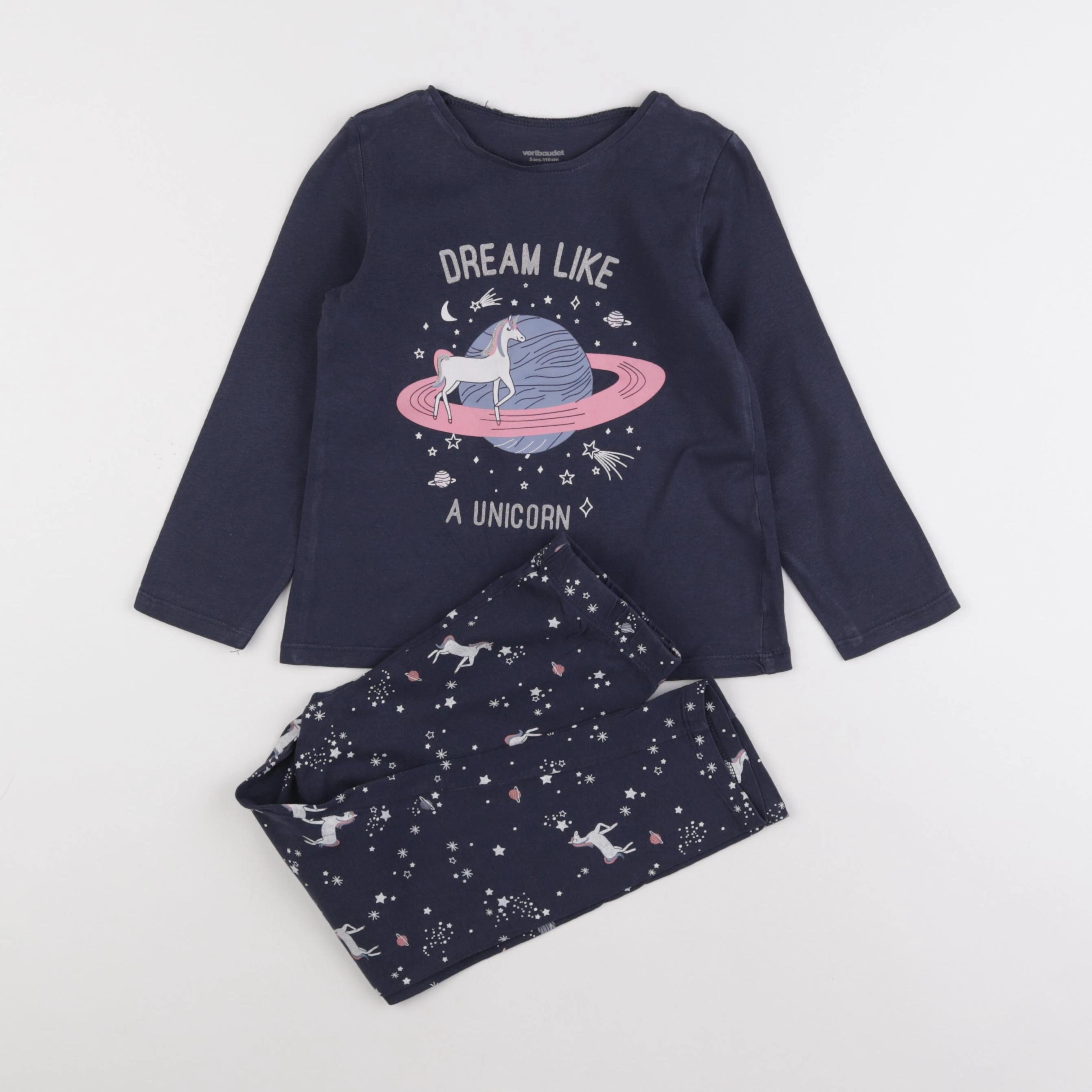 Vertbaudet - pyjama coton bleu - 5 ans