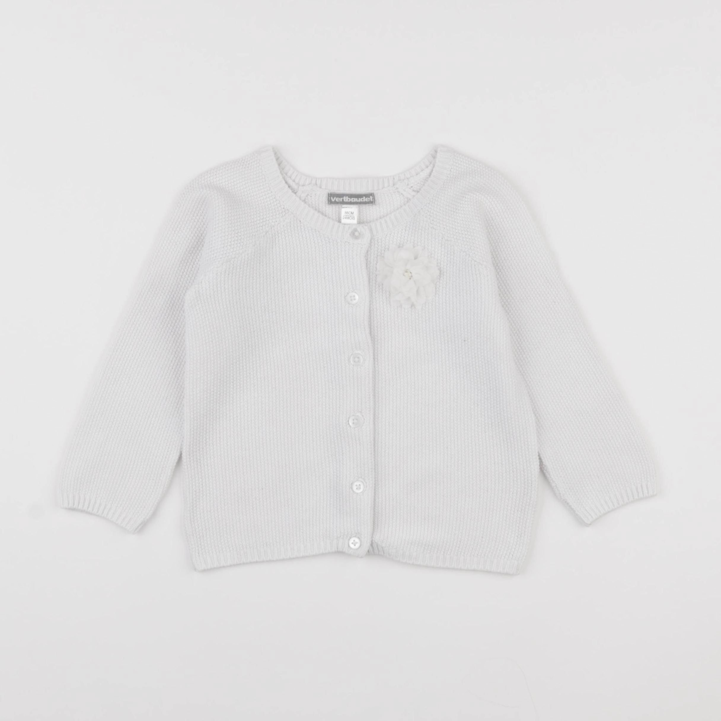 Vertbaudet - gilet blanc - 24 mois