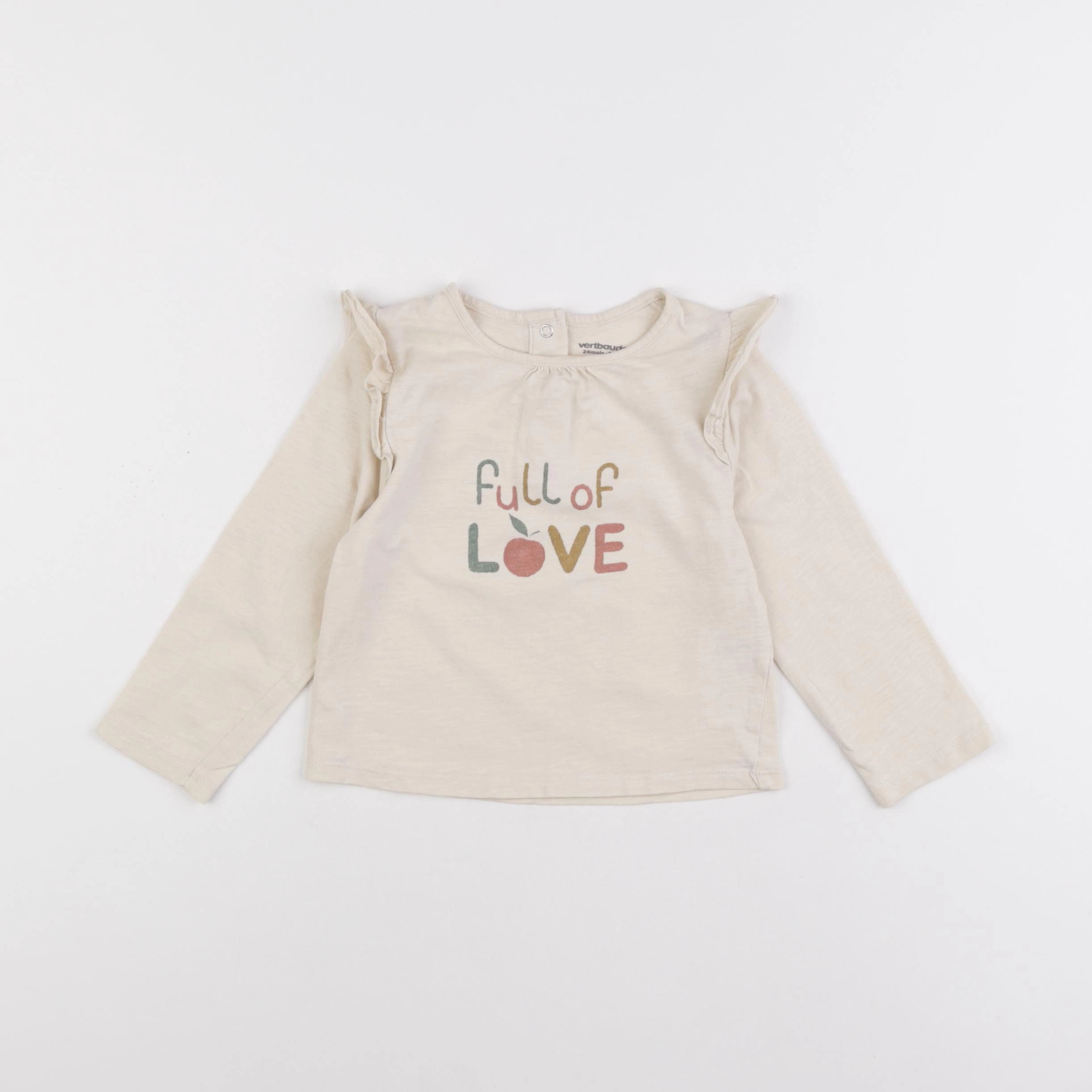 Vertbaudet - tee-shirt beige - 24 mois