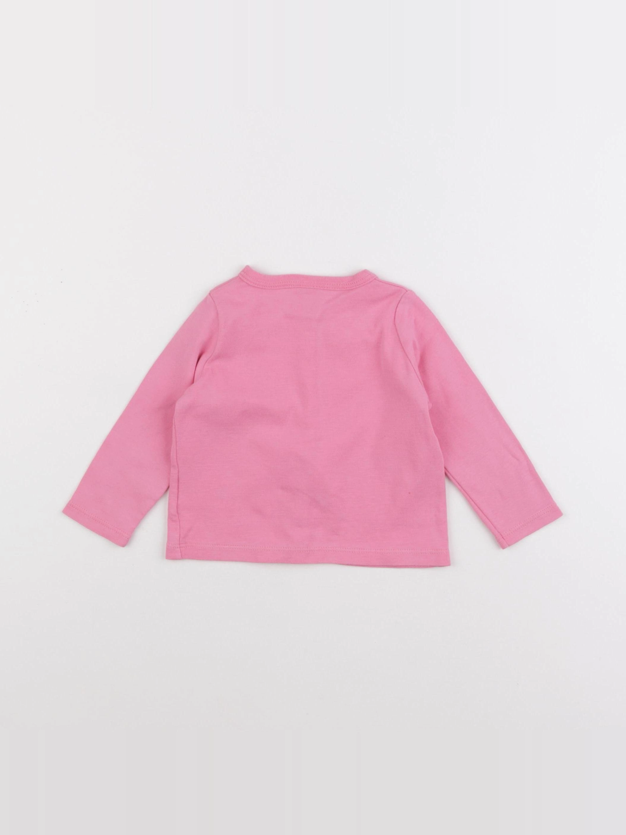 Petit Bateau - tee-shirt rose - 12 mois