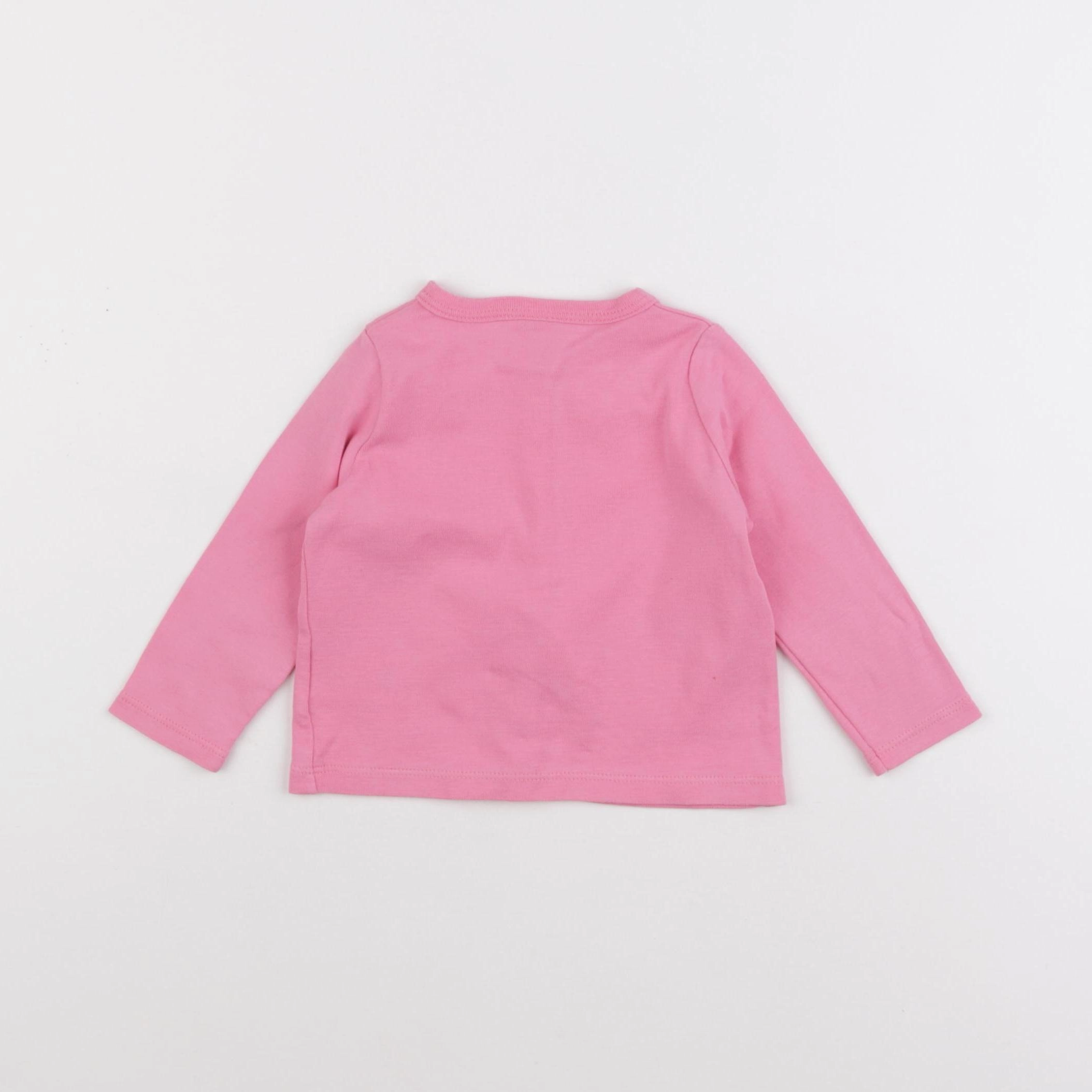 Petit Bateau - tee-shirt rose - 12 mois