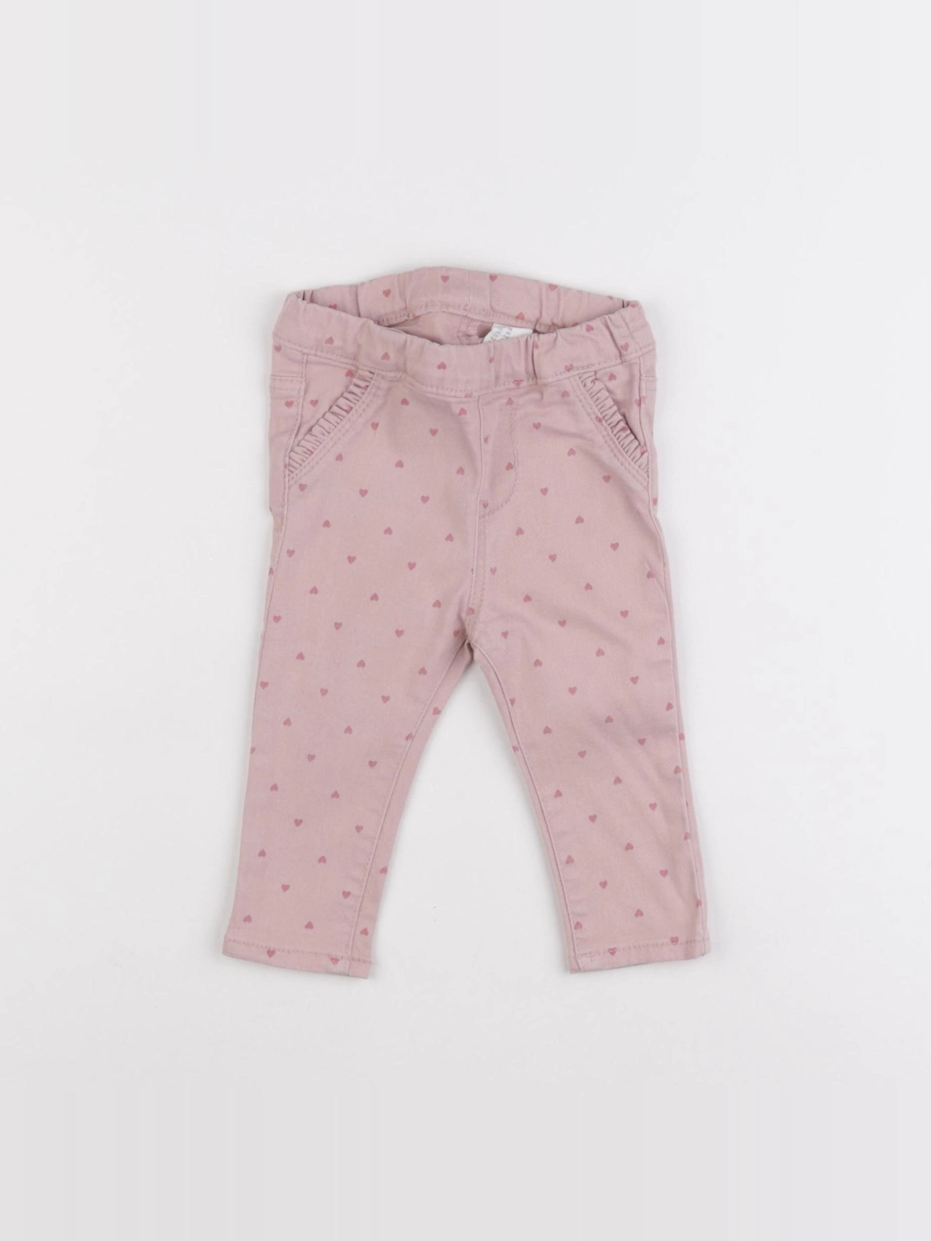 H&M - jegging rose - 4/6 mois