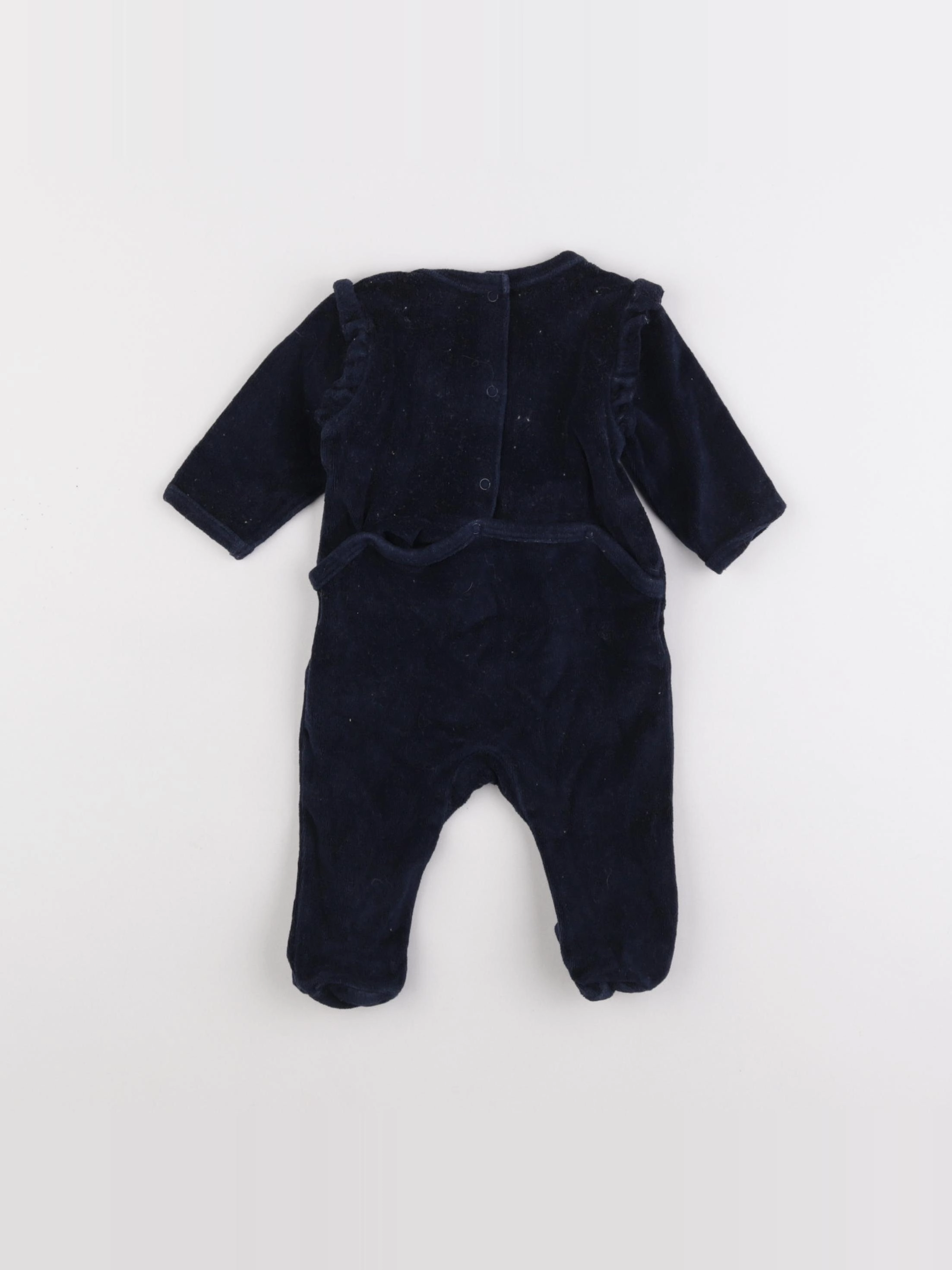 Vertbaudet - pyjama velours bleu - 3 mois