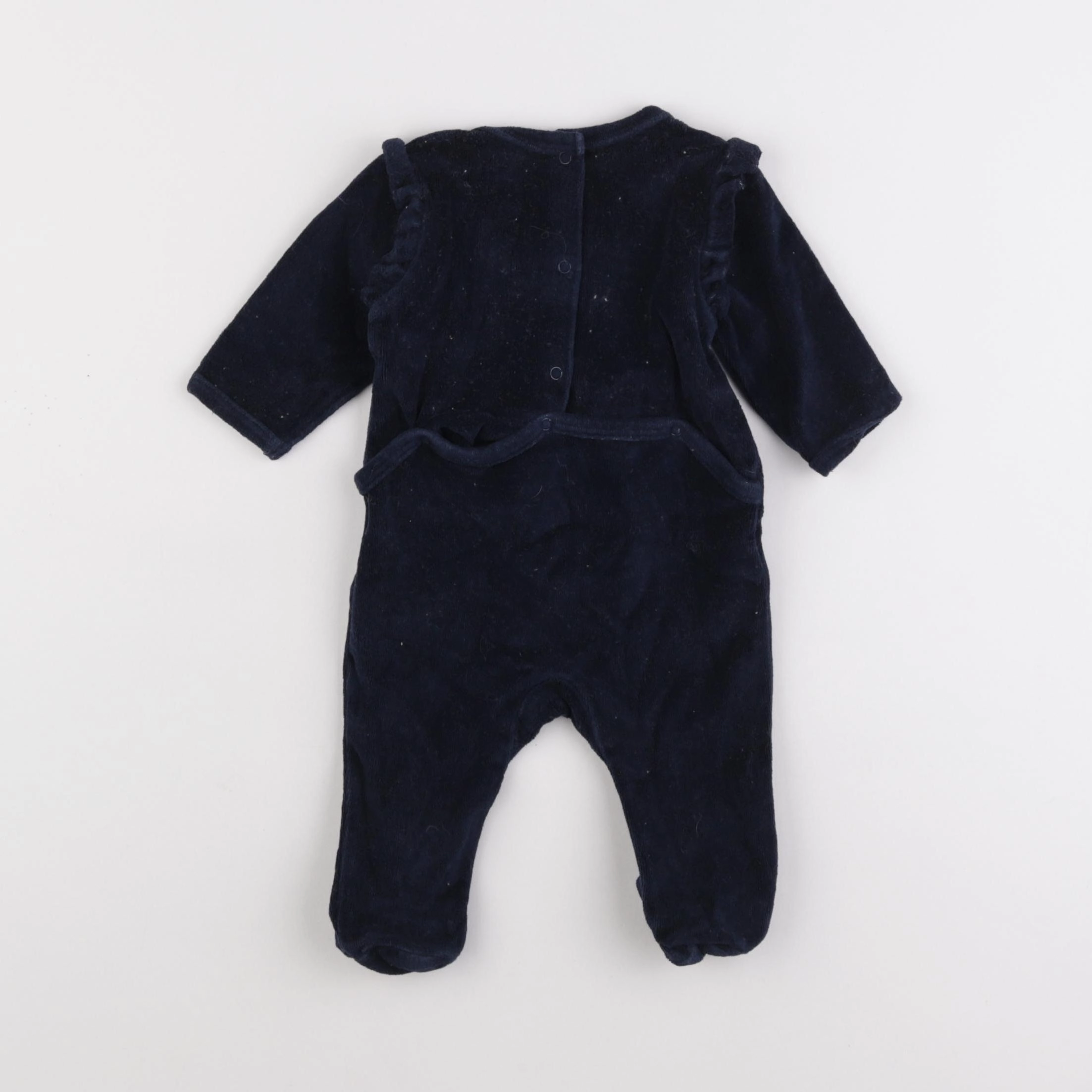 Vertbaudet - pyjama velours bleu - 3 mois