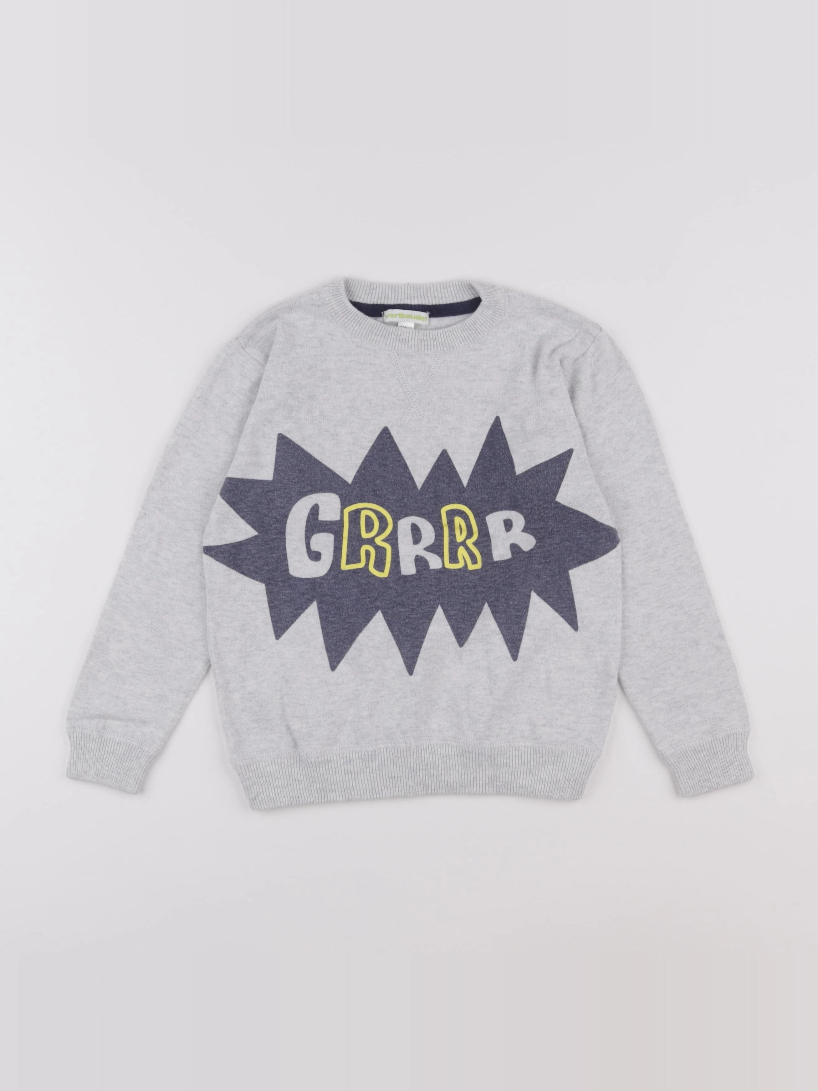 Vertbaudet - pull gris - 6 ans