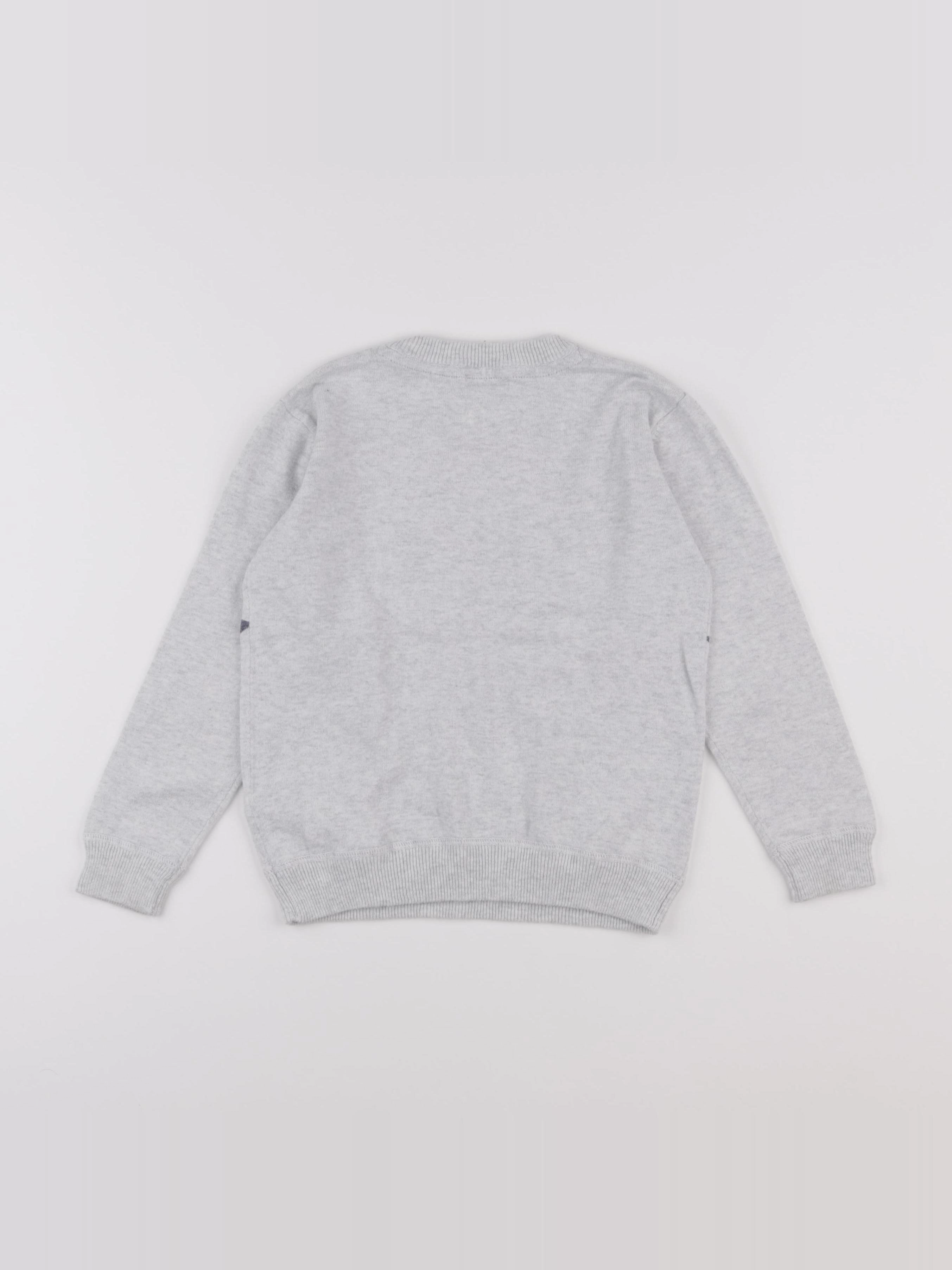 Vertbaudet - pull gris - 6 ans