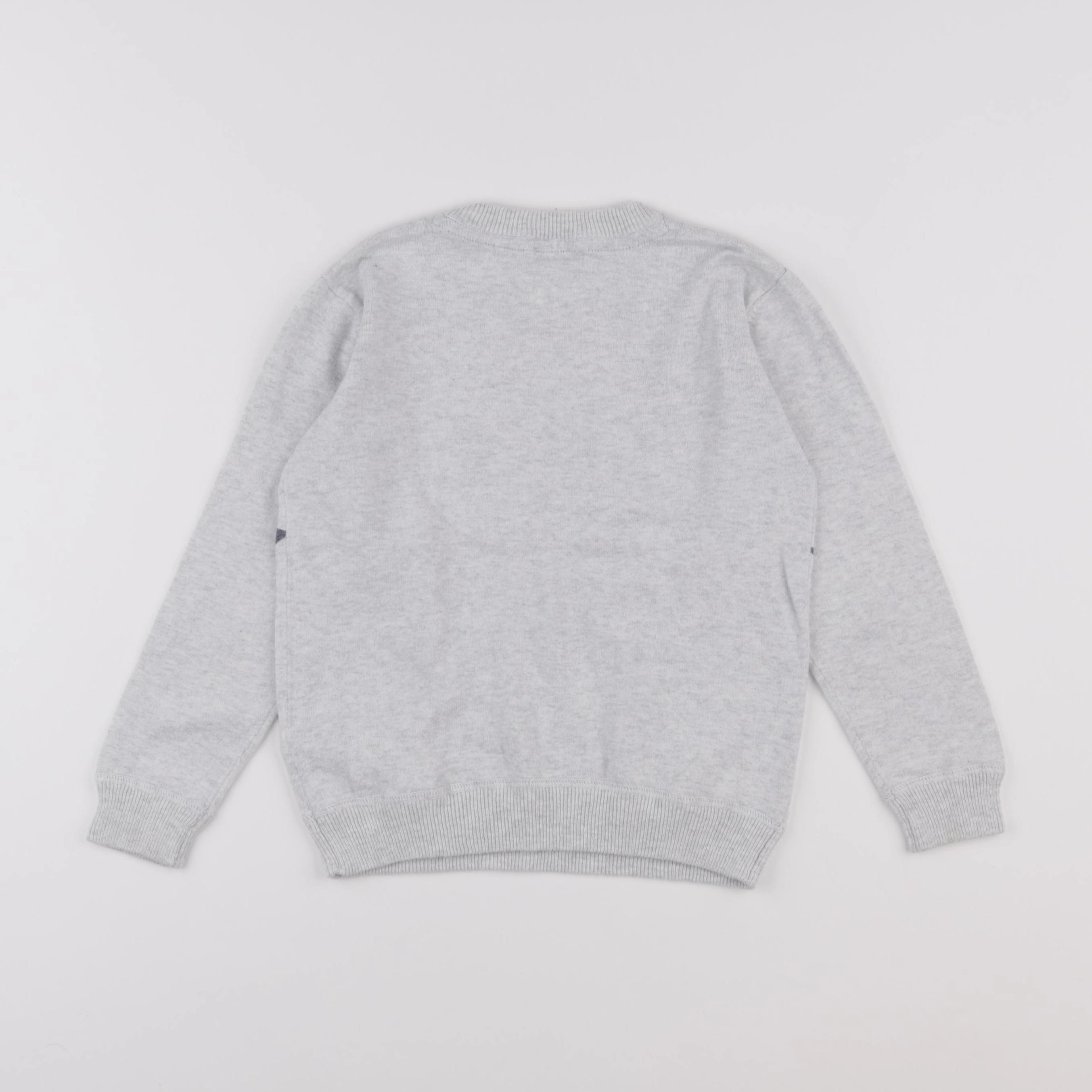 Vertbaudet - pull gris - 6 ans
