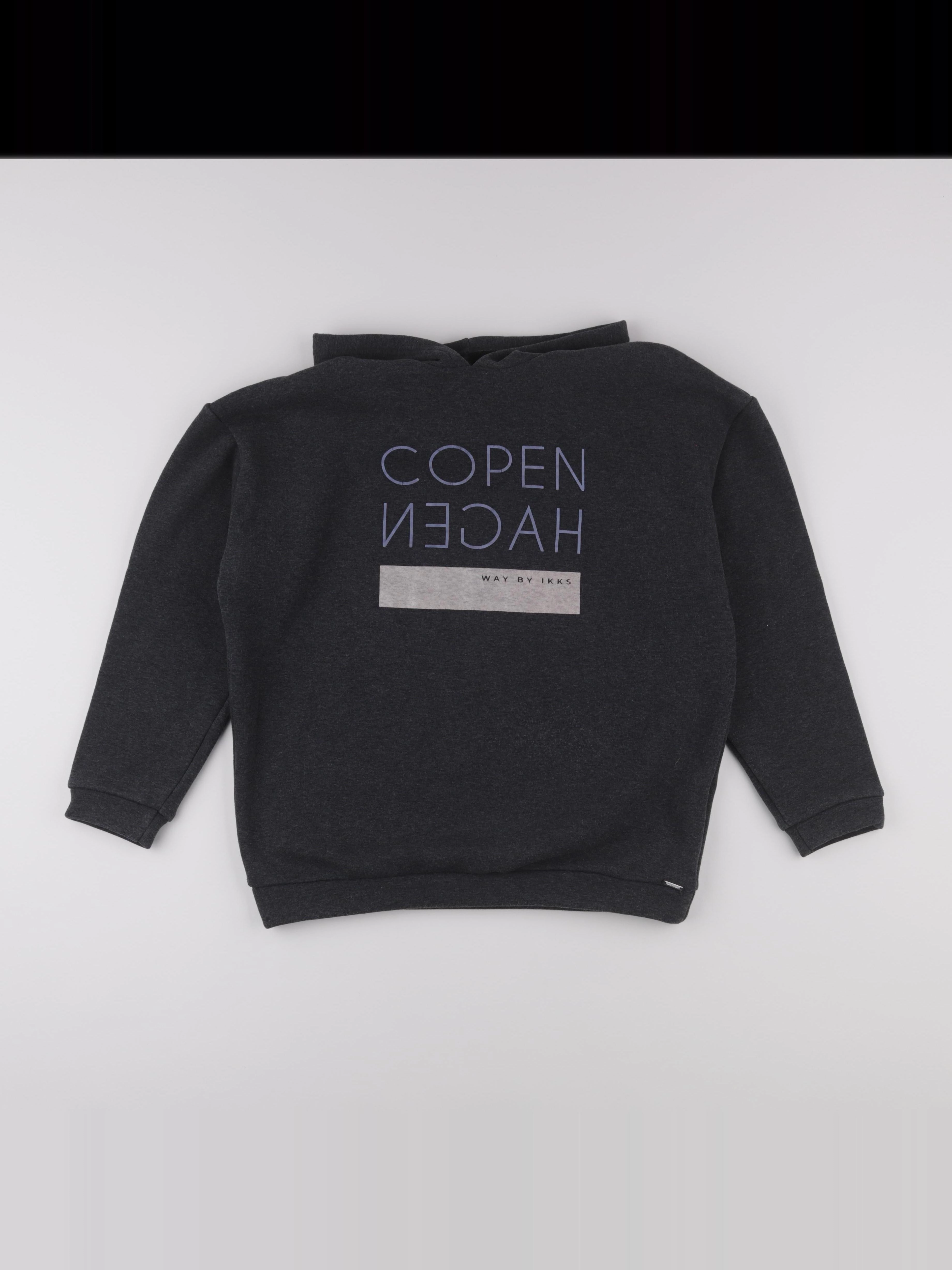 IKKS - sweat argent, noir - 12 ans
