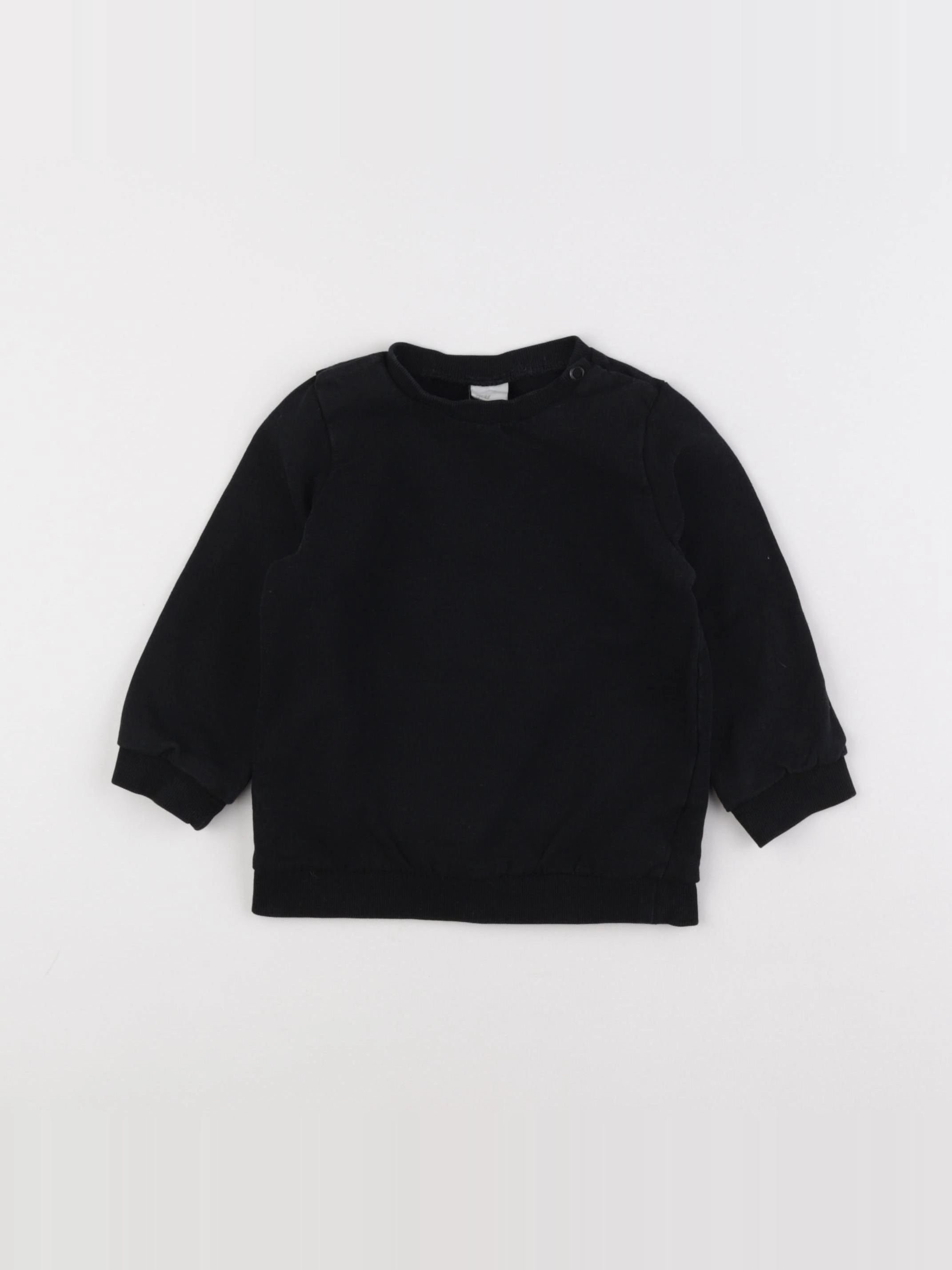H&M - sweat noir - 12/18 mois