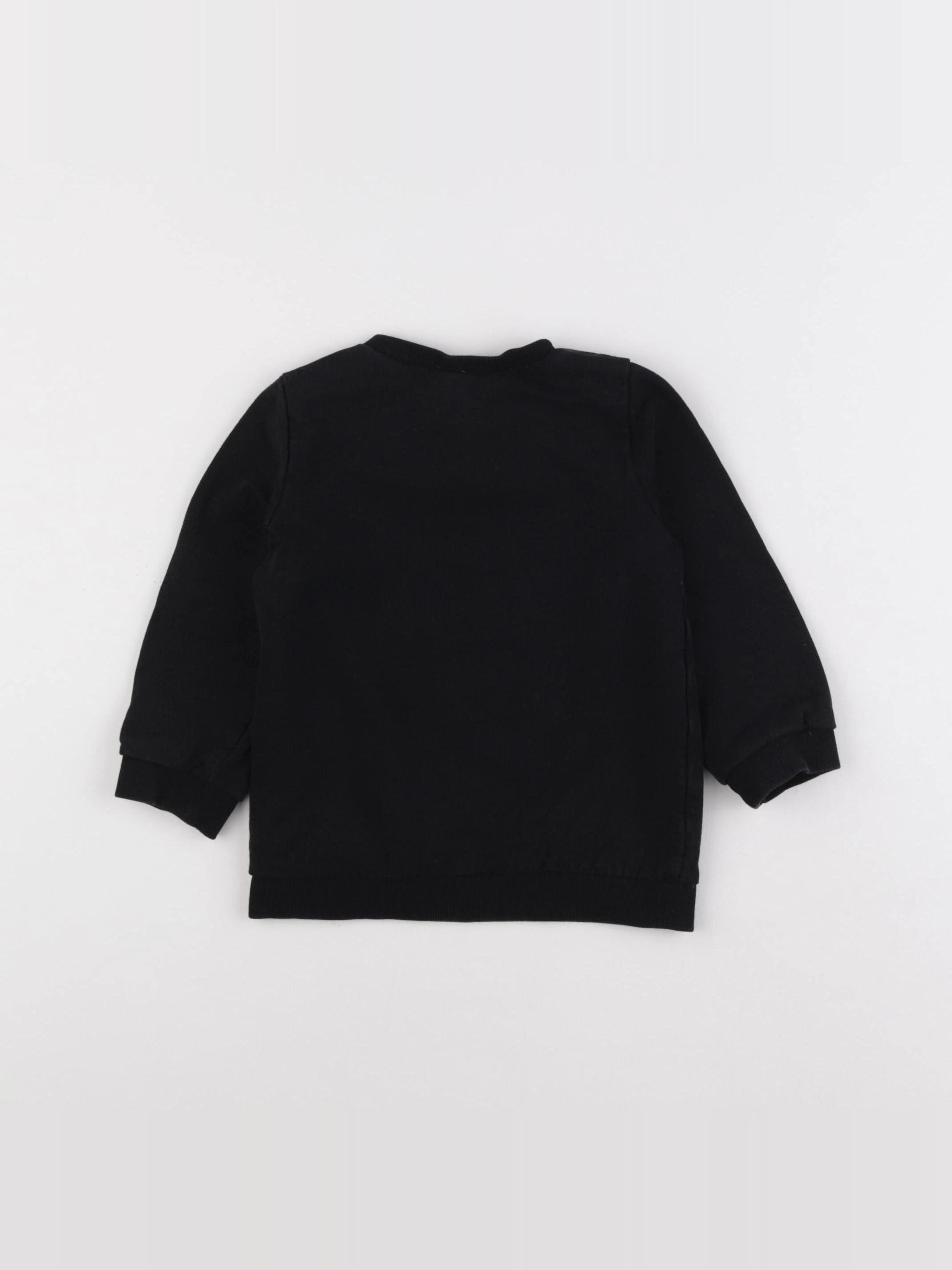 H&M - sweat noir - 12/18 mois