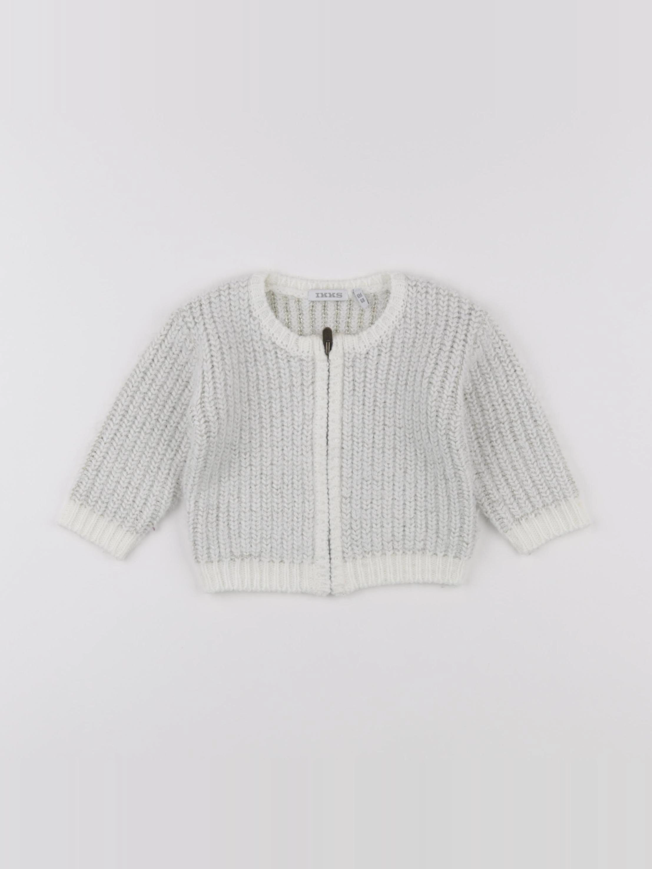 IKKS - pull blanc, or - 6 mois