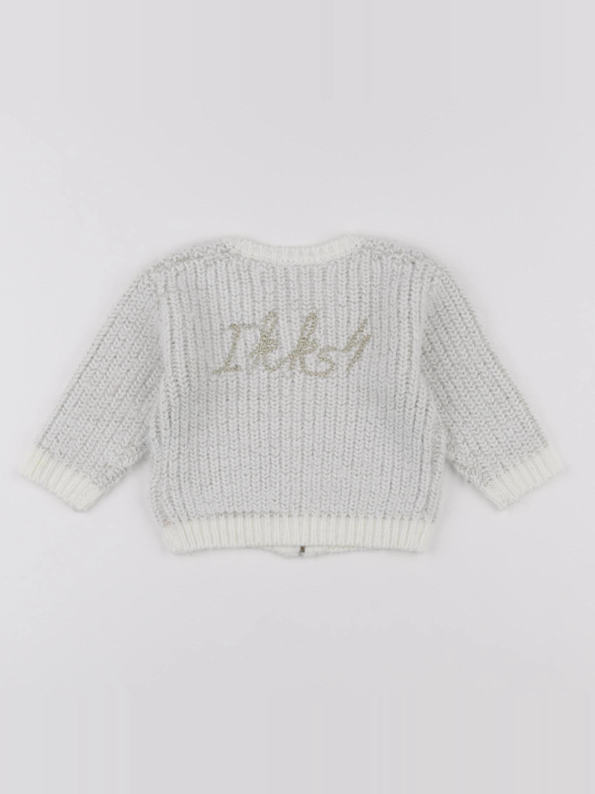 IKKS - pull blanc, or - 6 mois