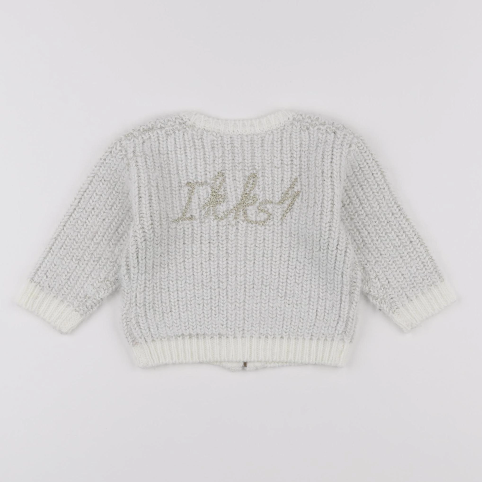 IKKS - pull blanc, or - 6 mois