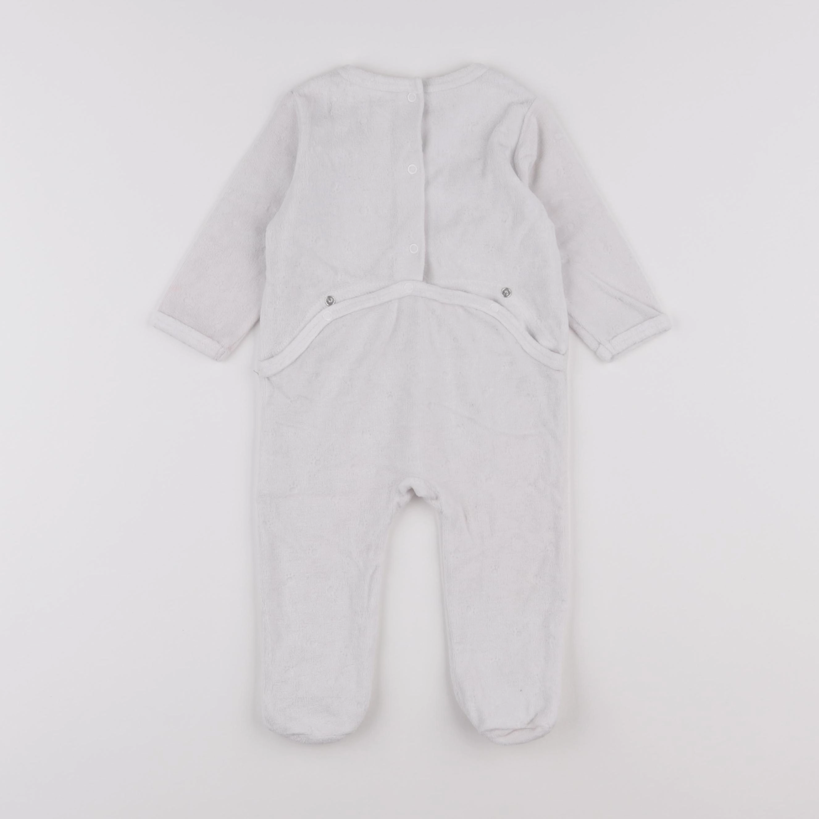 Vertbaudet - pyjama velours blanc - 6 mois
