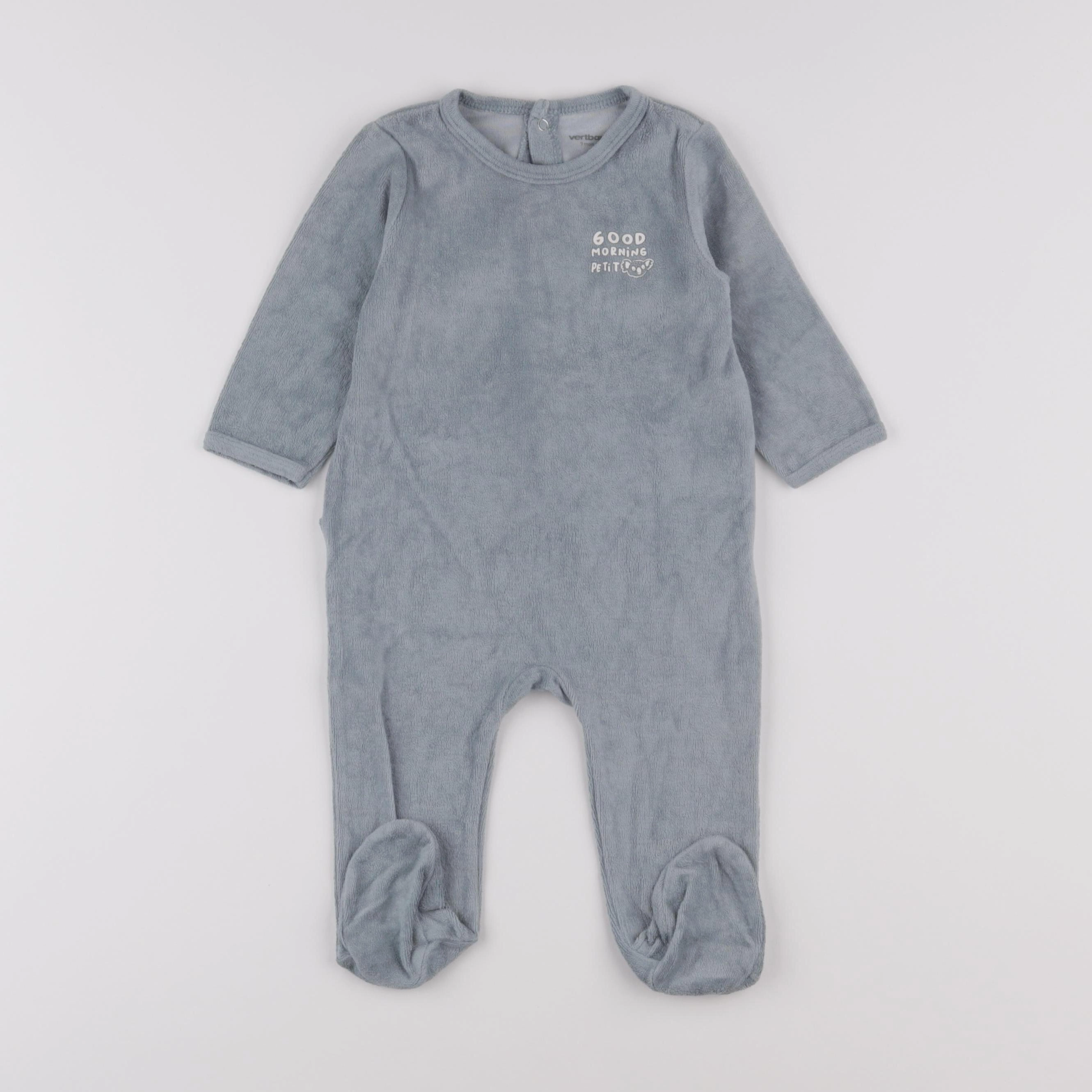 Vertbaudet - pyjama velours vert - 9 mois