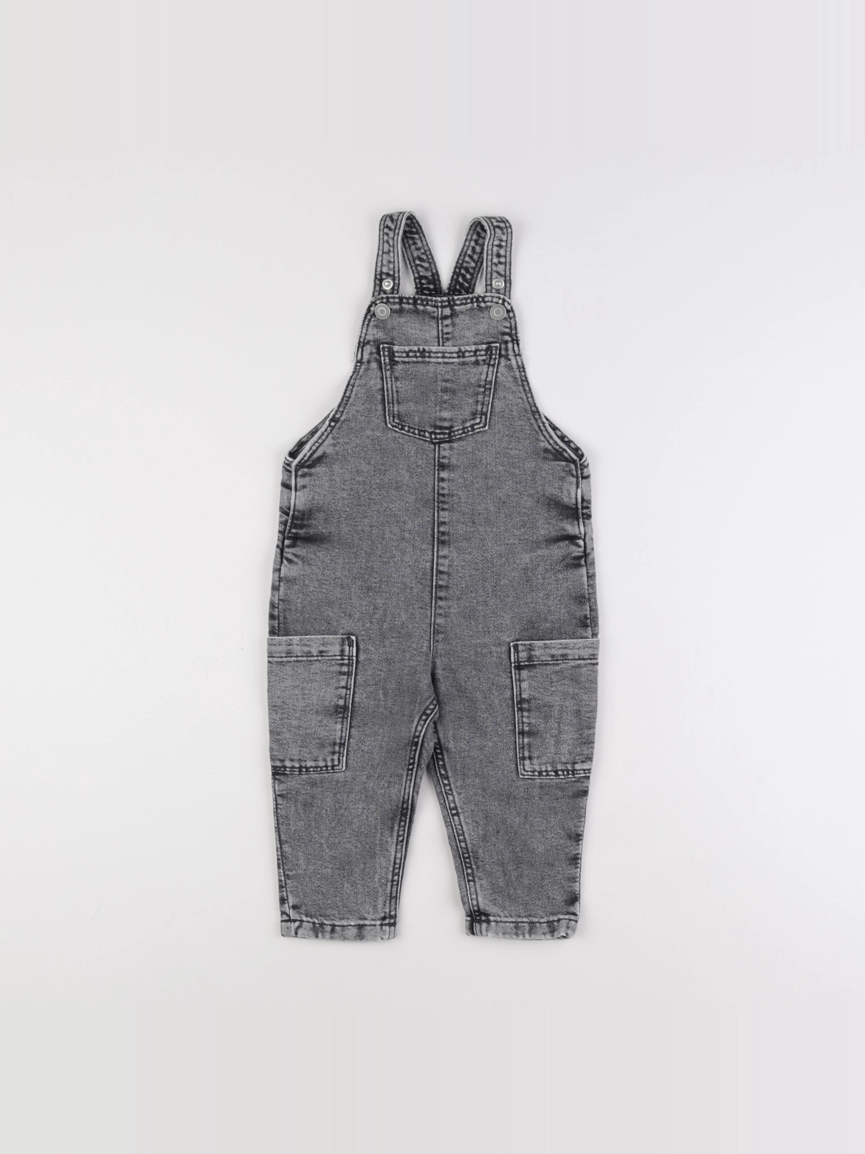 H&M - salopette gris - 12/18 mois