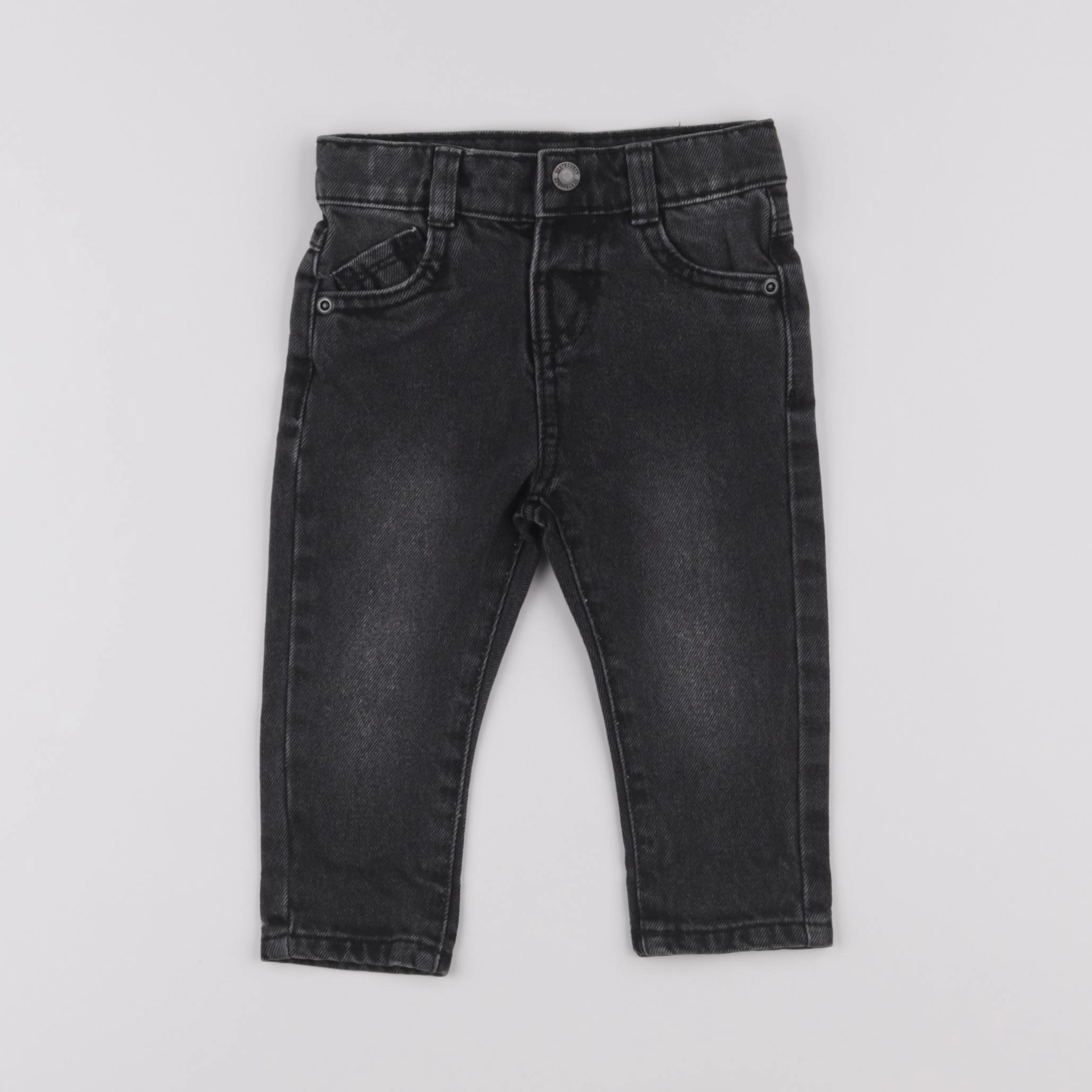 Vertbaudet - jean beige, noir - 9 mois
