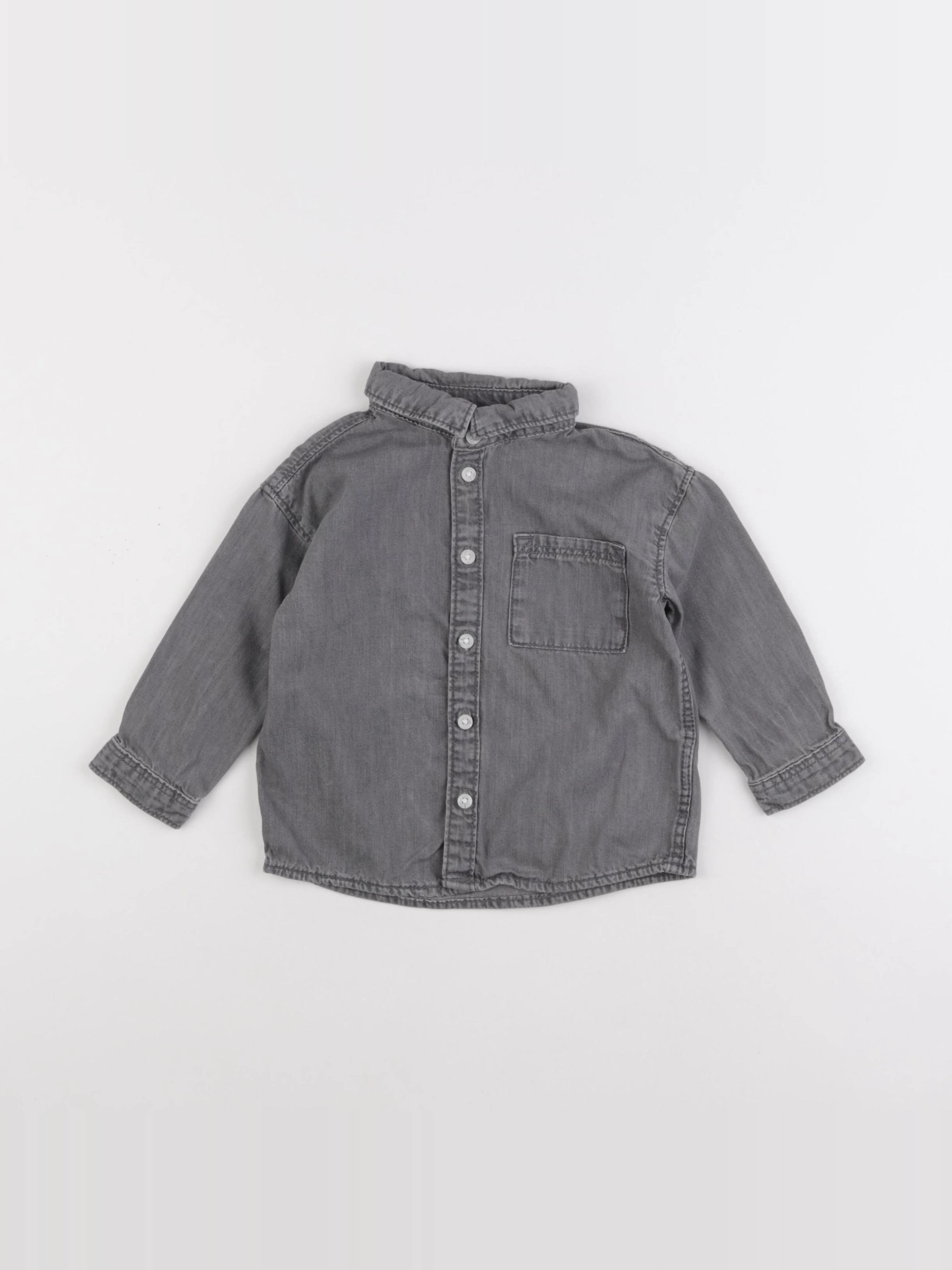 H&M - chemise gris - 12/18 mois
