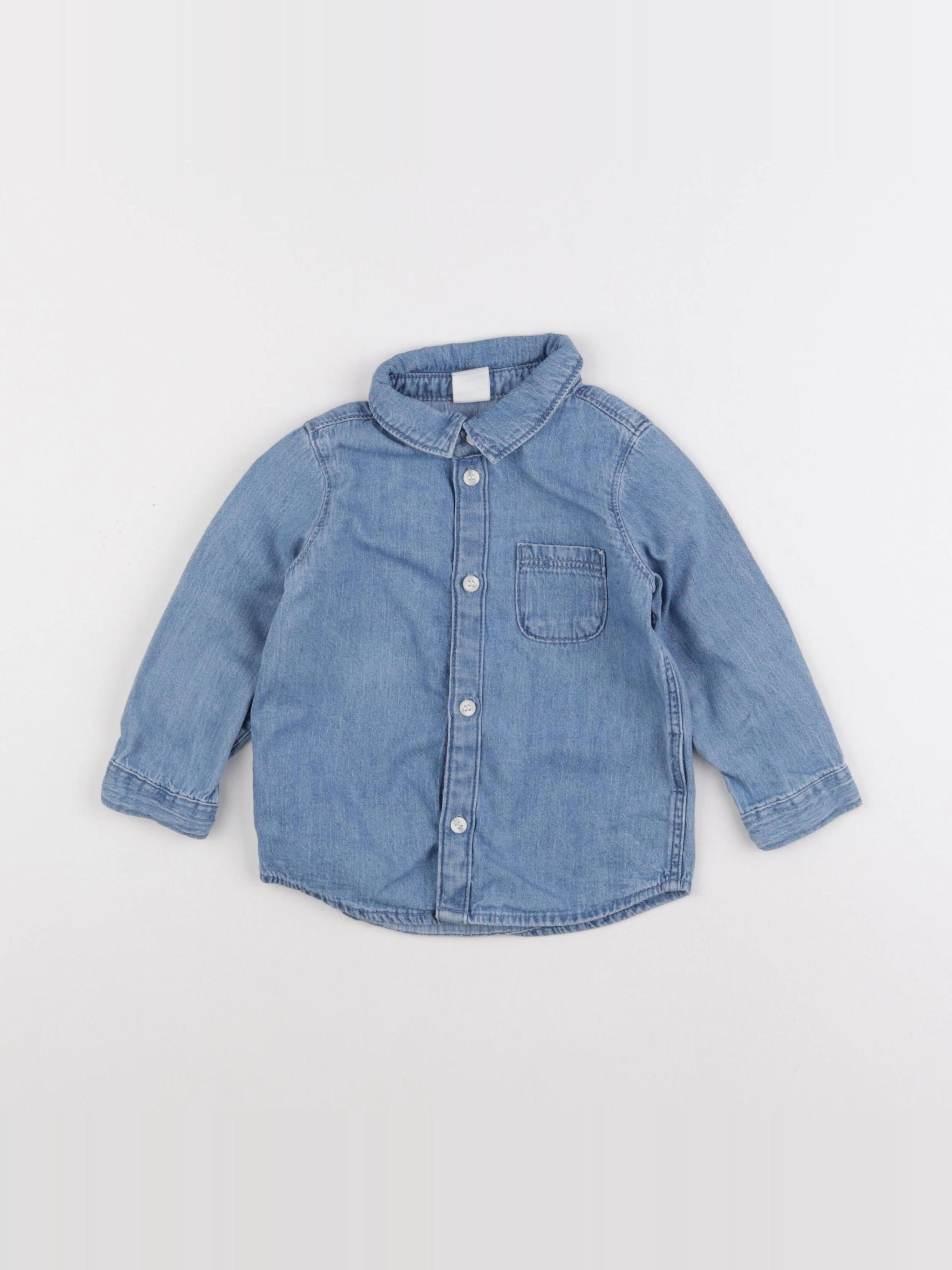 H&M - chemise bleu - 9/12 mois