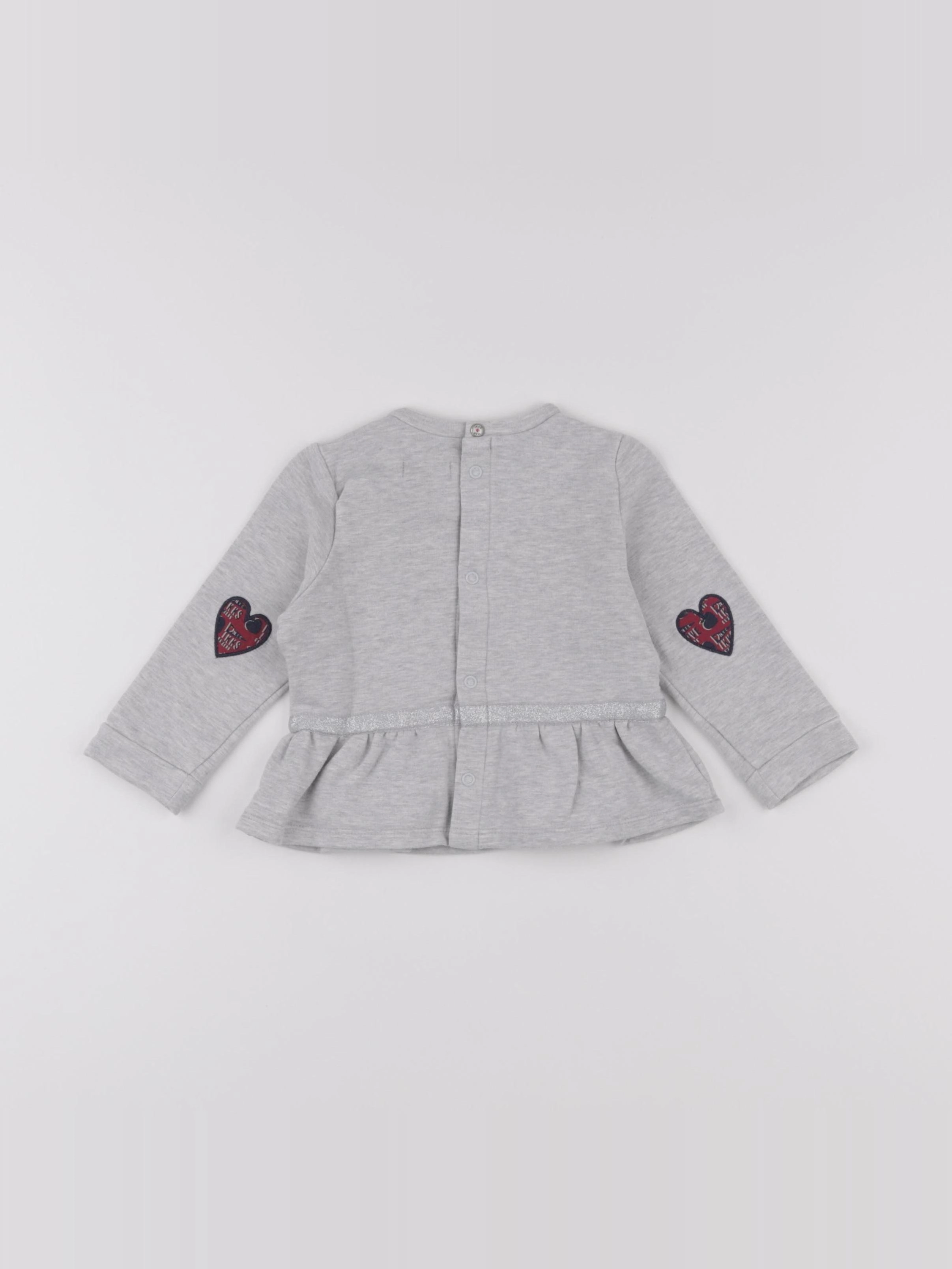 IKKS - sweat gris - 12 mois