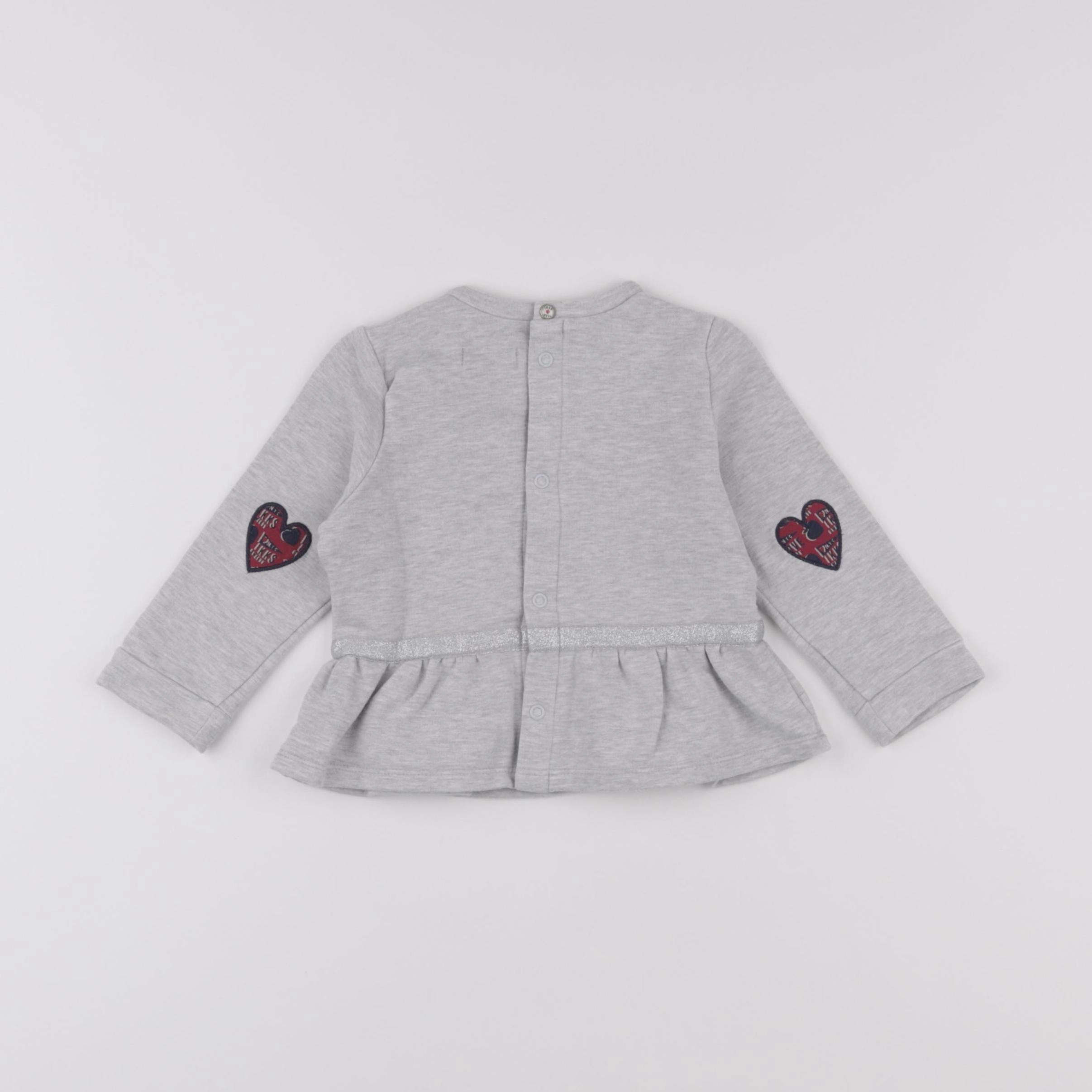 IKKS - sweat gris - 12 mois