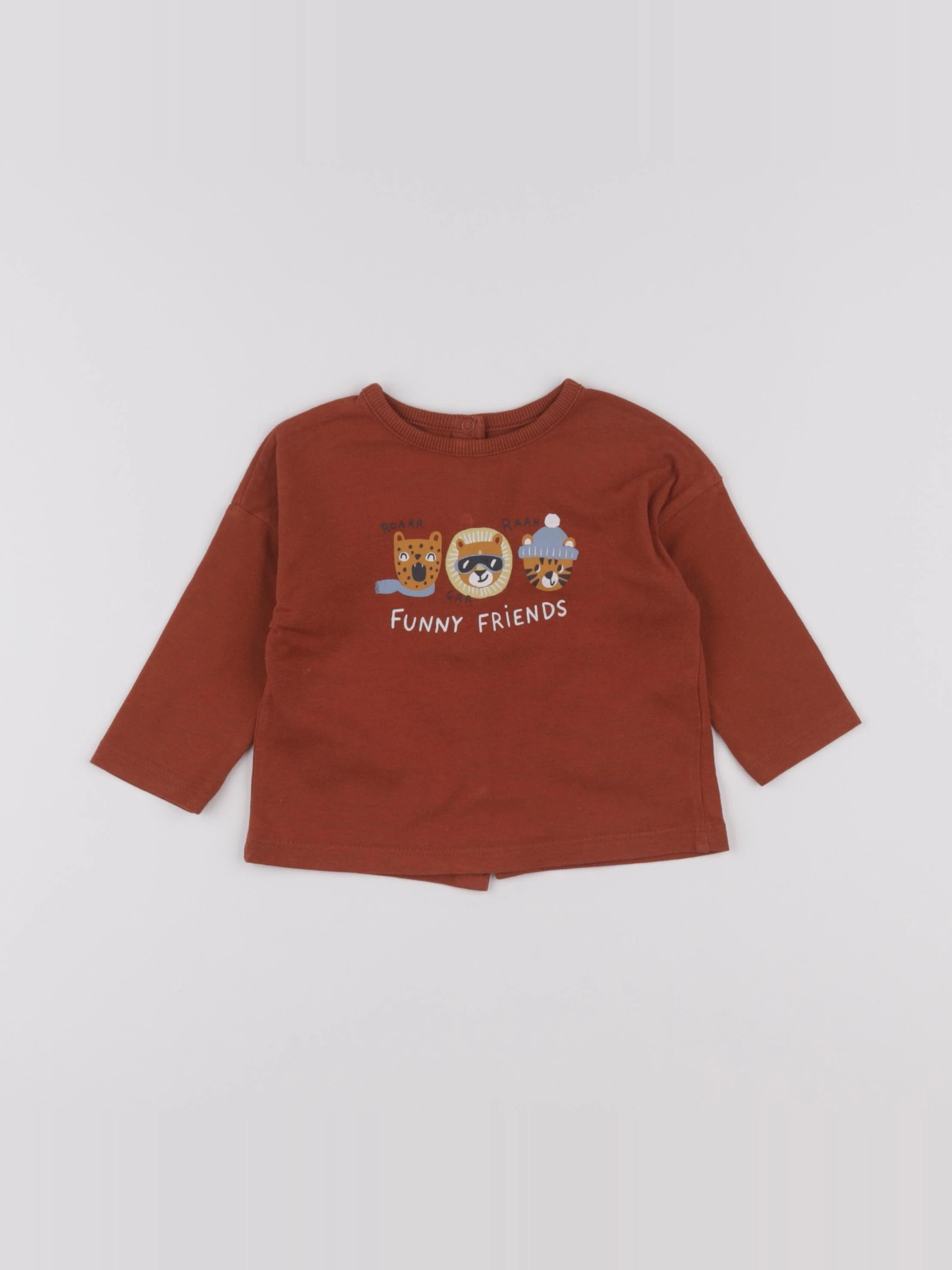 Vertbaudet - tee-shirt marron - 9 mois