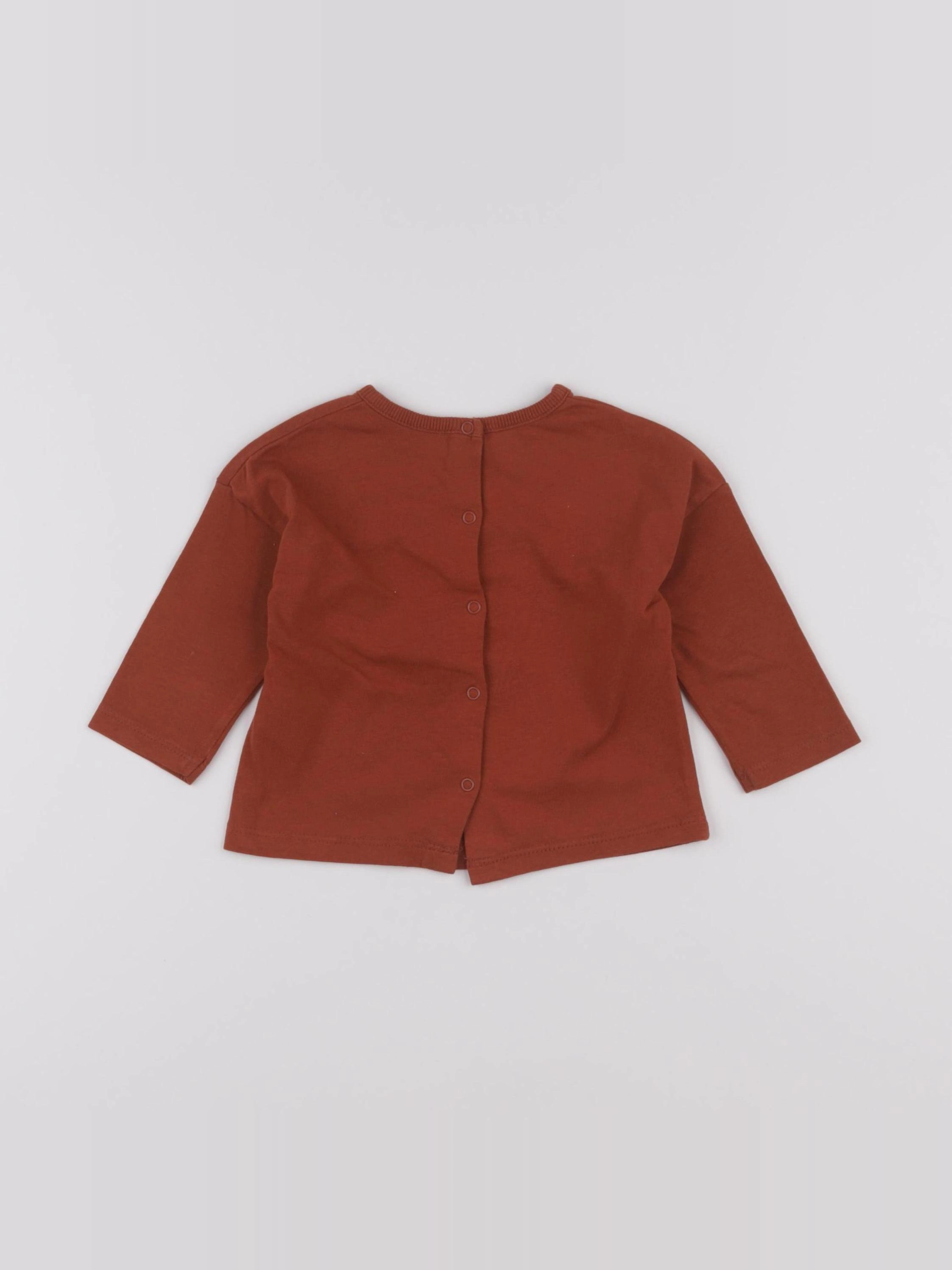 Vertbaudet - tee-shirt marron - 9 mois