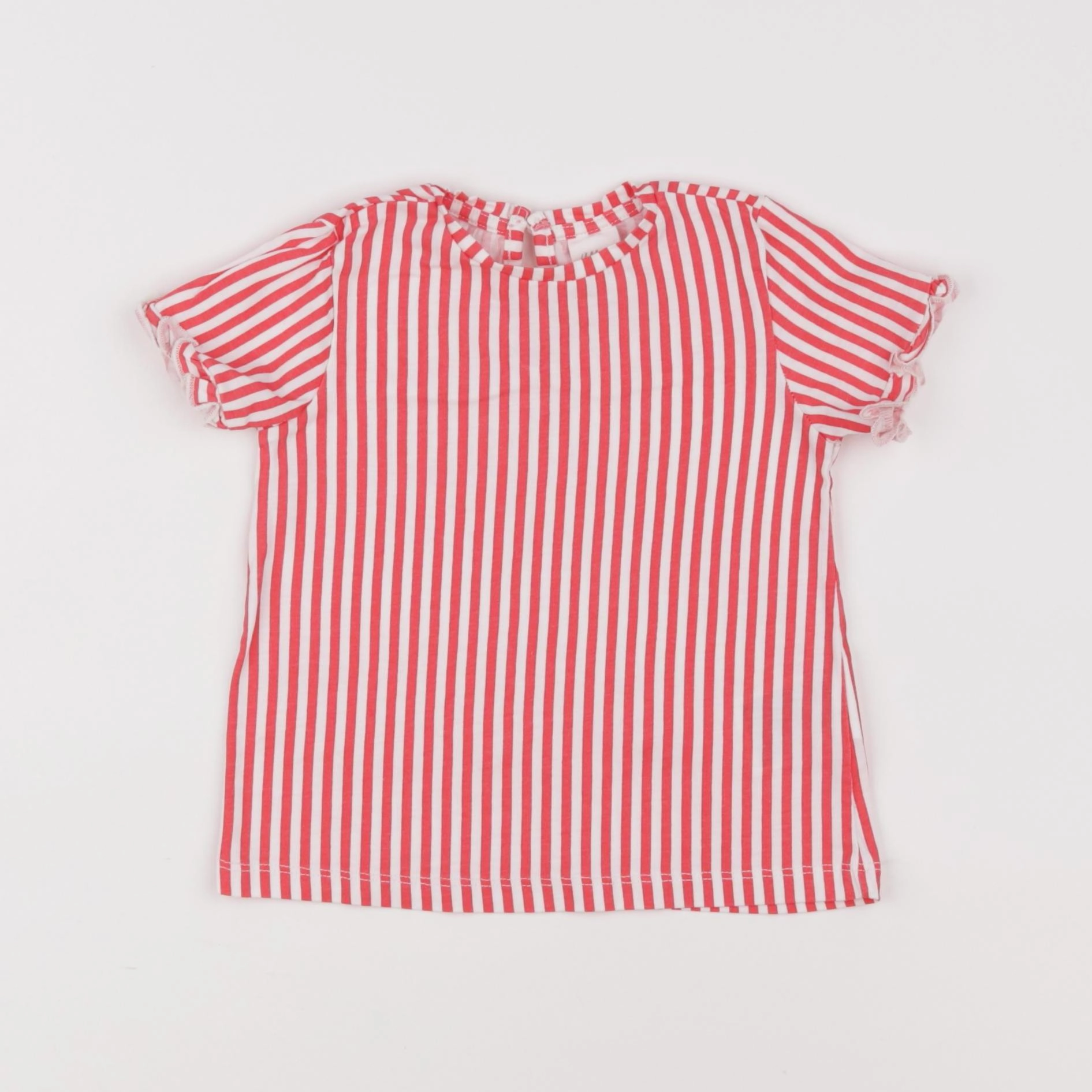 H&M - tee-shirt blanc, rouge - 6/9 mois