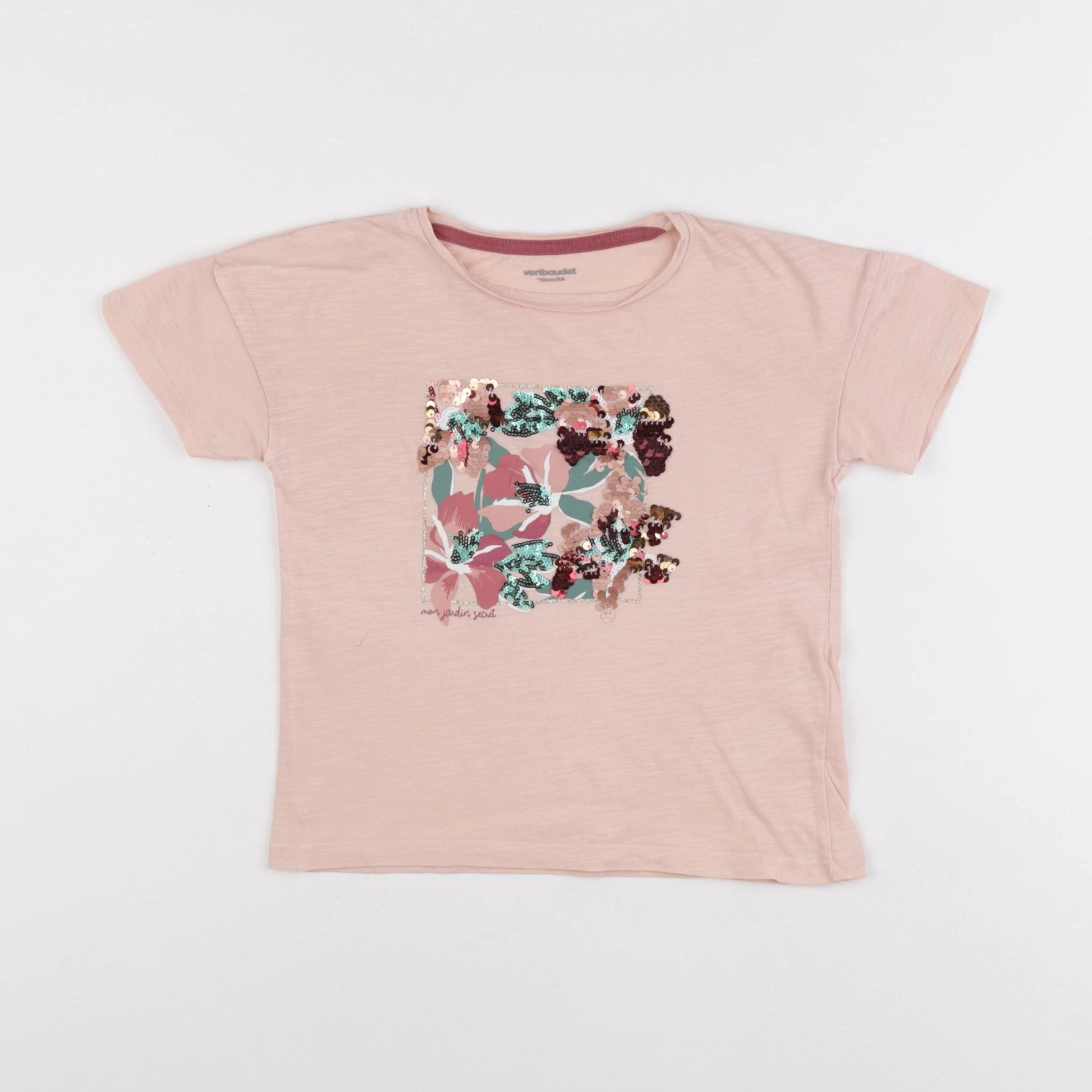 Vertbaudet - tee-shirt rose - 5 ans