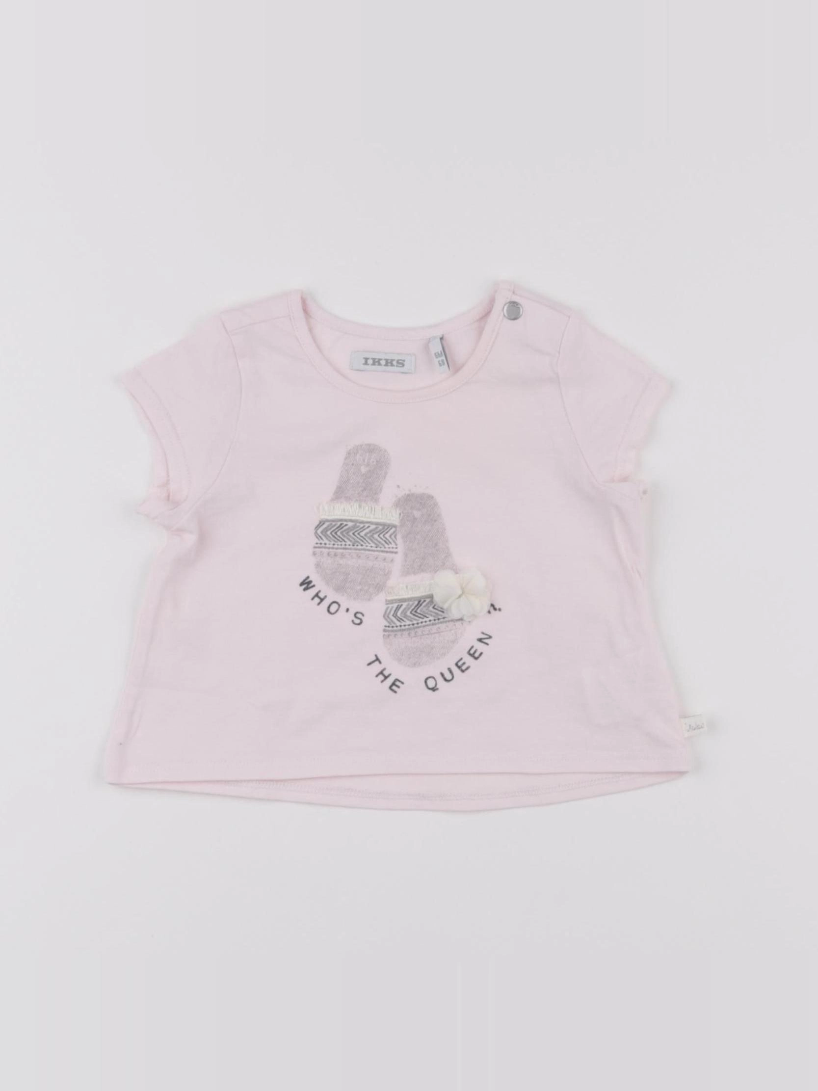 IKKS - tee-shirt rose - 6 mois