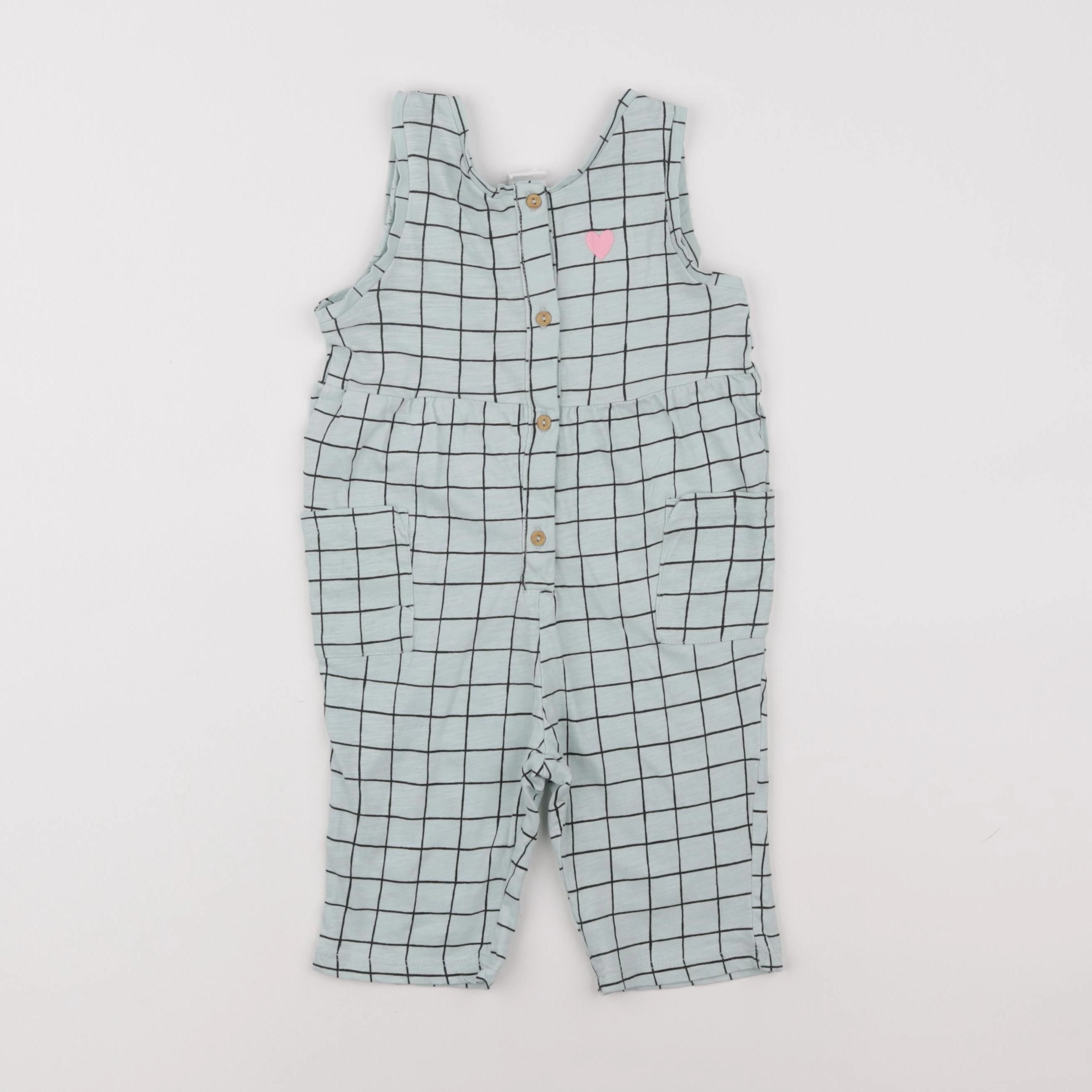 H&M - combinaison vert, noir - 6/9 mois