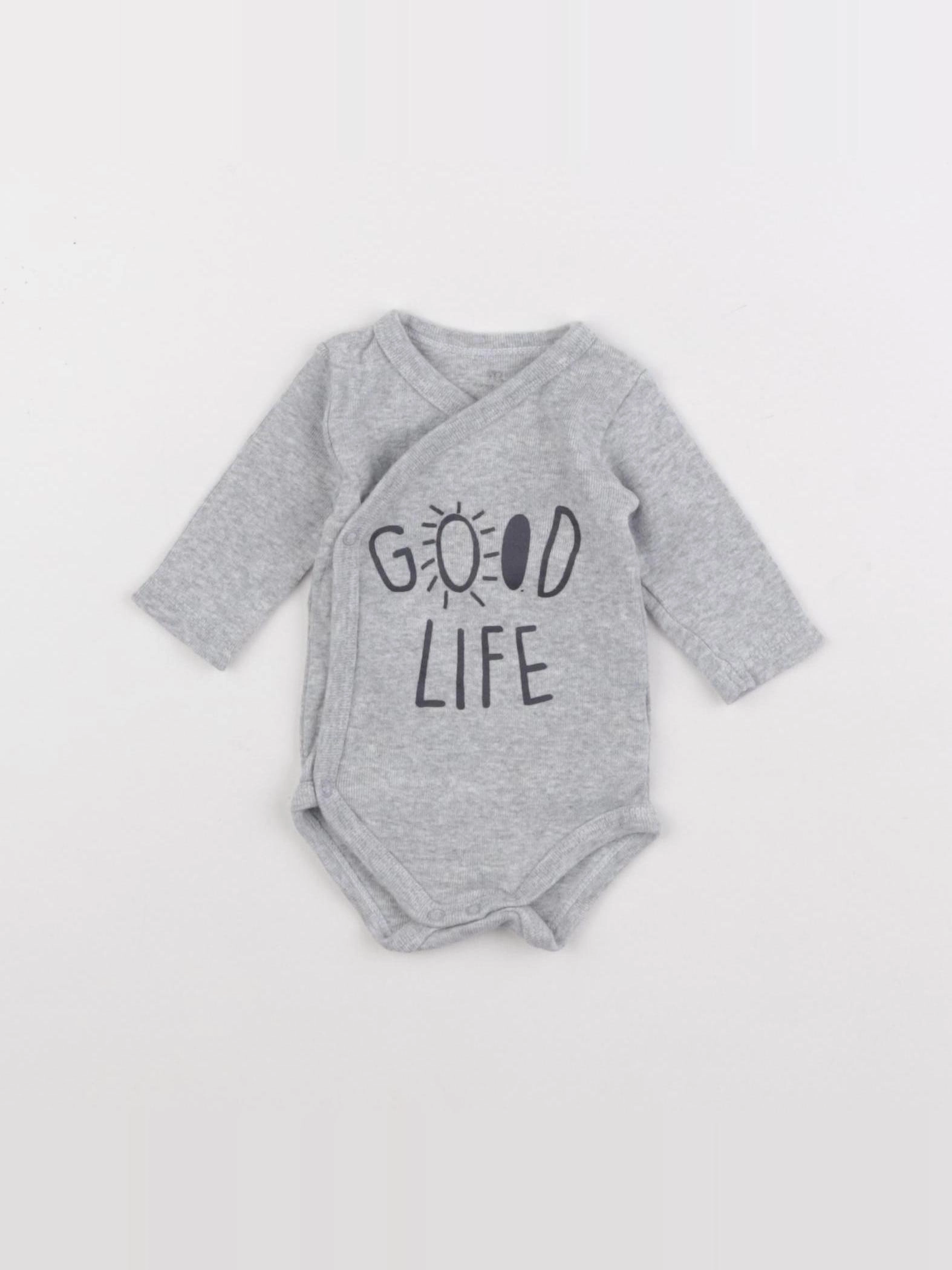 La Redoute - body gris - 0 mois