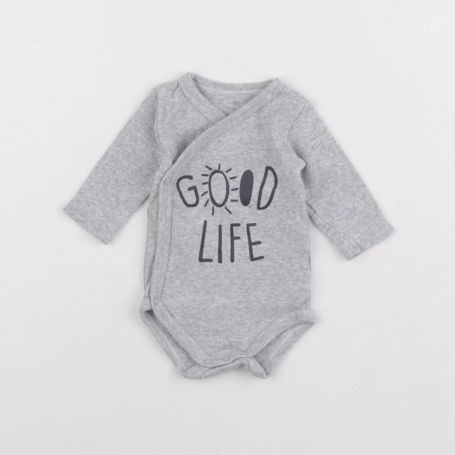 La Redoute - body gris - 0 mois
