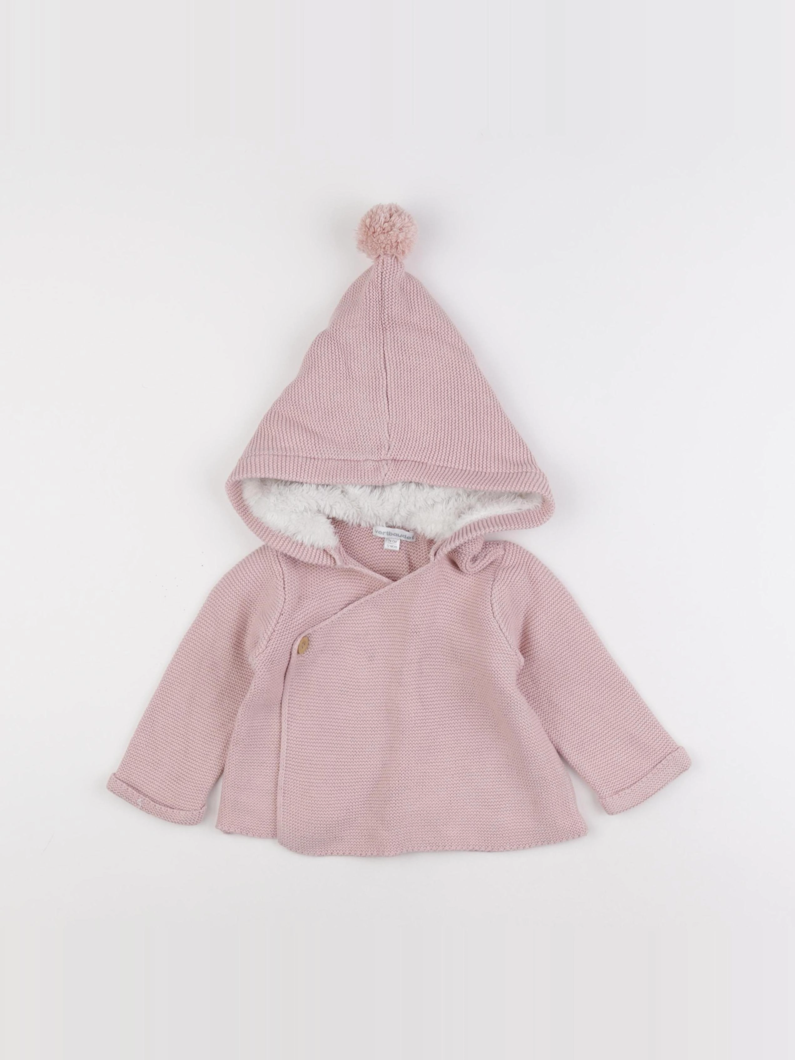 Vertbaudet - gilet rose - 12 mois